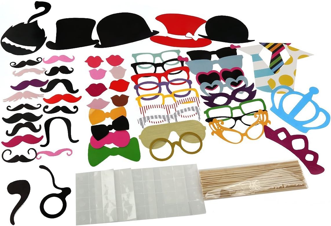 Tinksky Photo Booth Props DIY Kit 60 Pieces