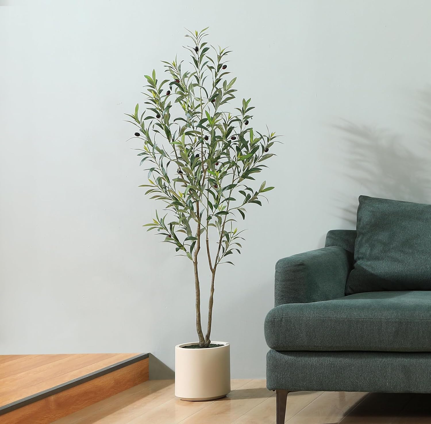 LOMANTO Artificial Olive Trees 5 ft Tall Fake Tree