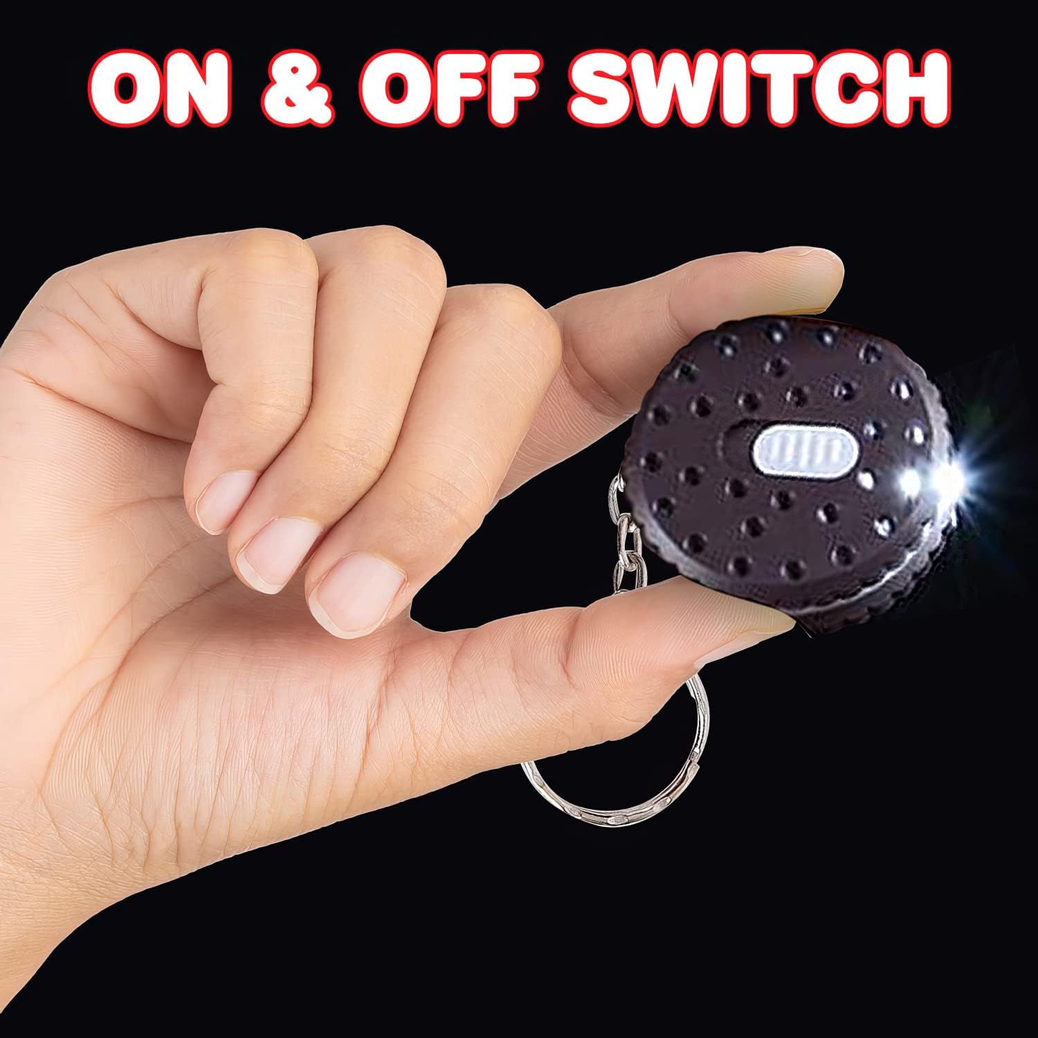 ArtCreativity Sandwich Cookie Flashlight Keychains Pack of 24