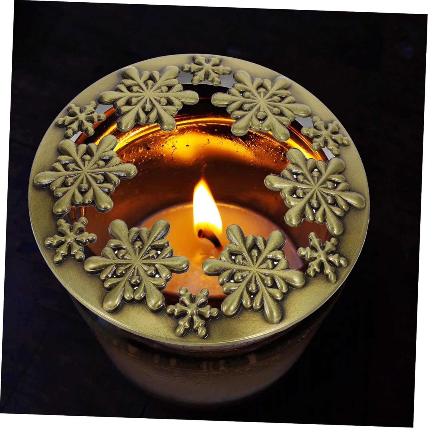 ARTIBETTER Christmas Candle Jar Cover Zinc Alloy Decorative Lid