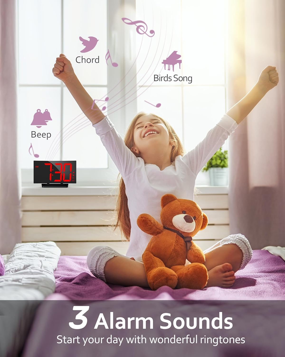 GOLOZA Digital Alarm Clock with Night Mode and Custom Brightness