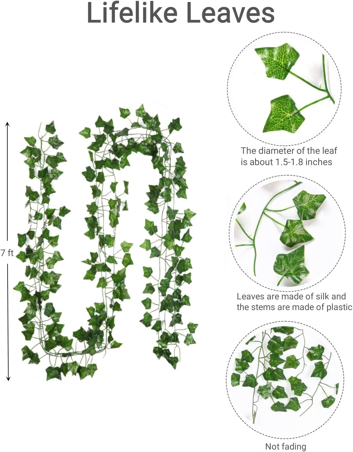 Fake Vines Room Decor 12 Pack 84 Feet Ivy Garland