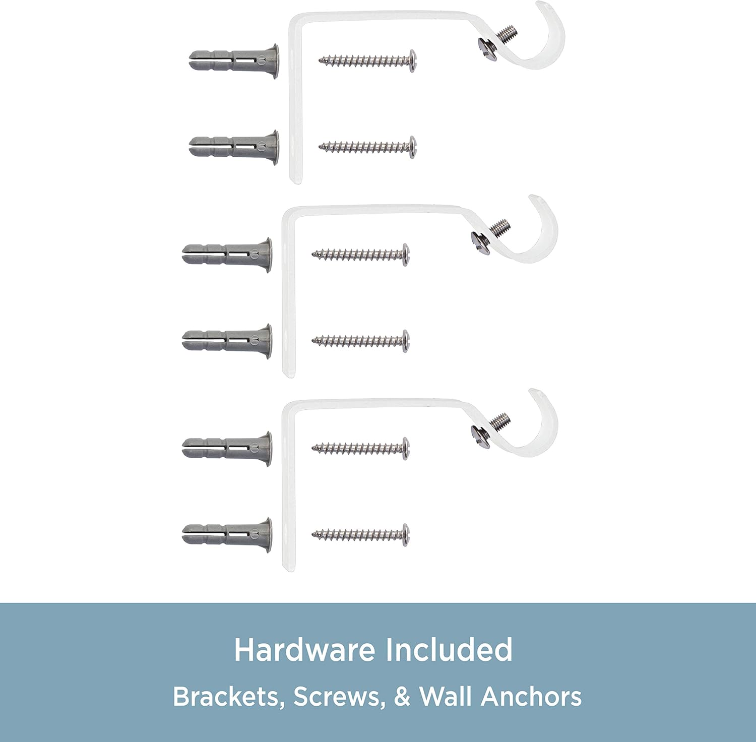 Kenney KN55251 Davenport Petite Caf Curtain Rod 48-86 Inch Adjustable White