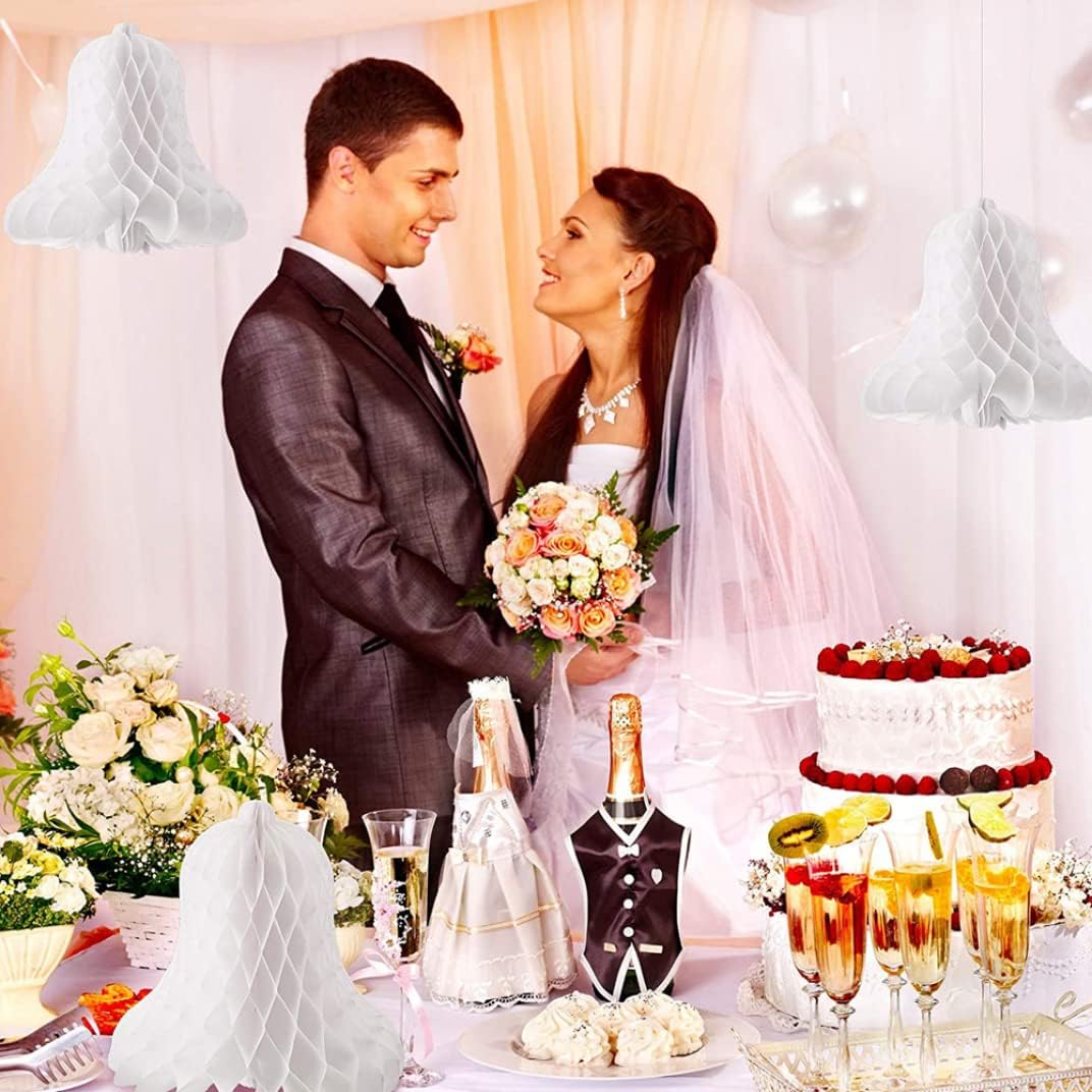 Big Heavy Paper Bells Wedding Decorations 5 Pack
