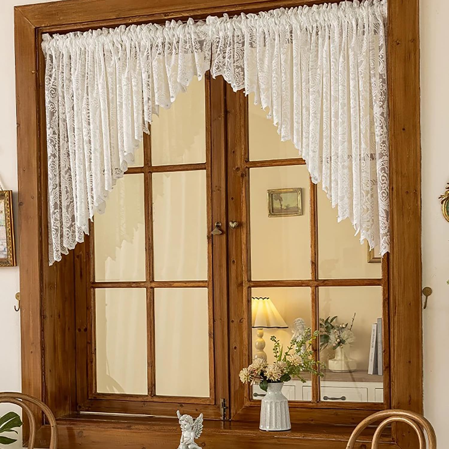 Gxi White Lace Kitchen Curtain Valance 39 Inches