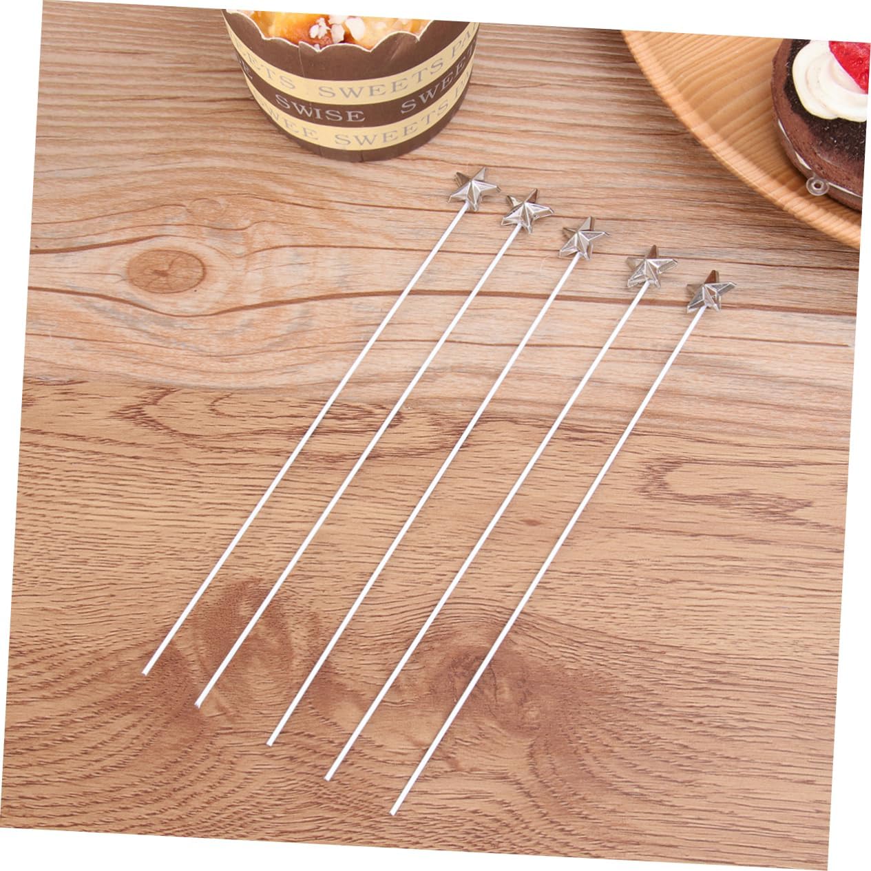 50pcs 3D Silver Star Cake Toppers for Birthday Celebrations