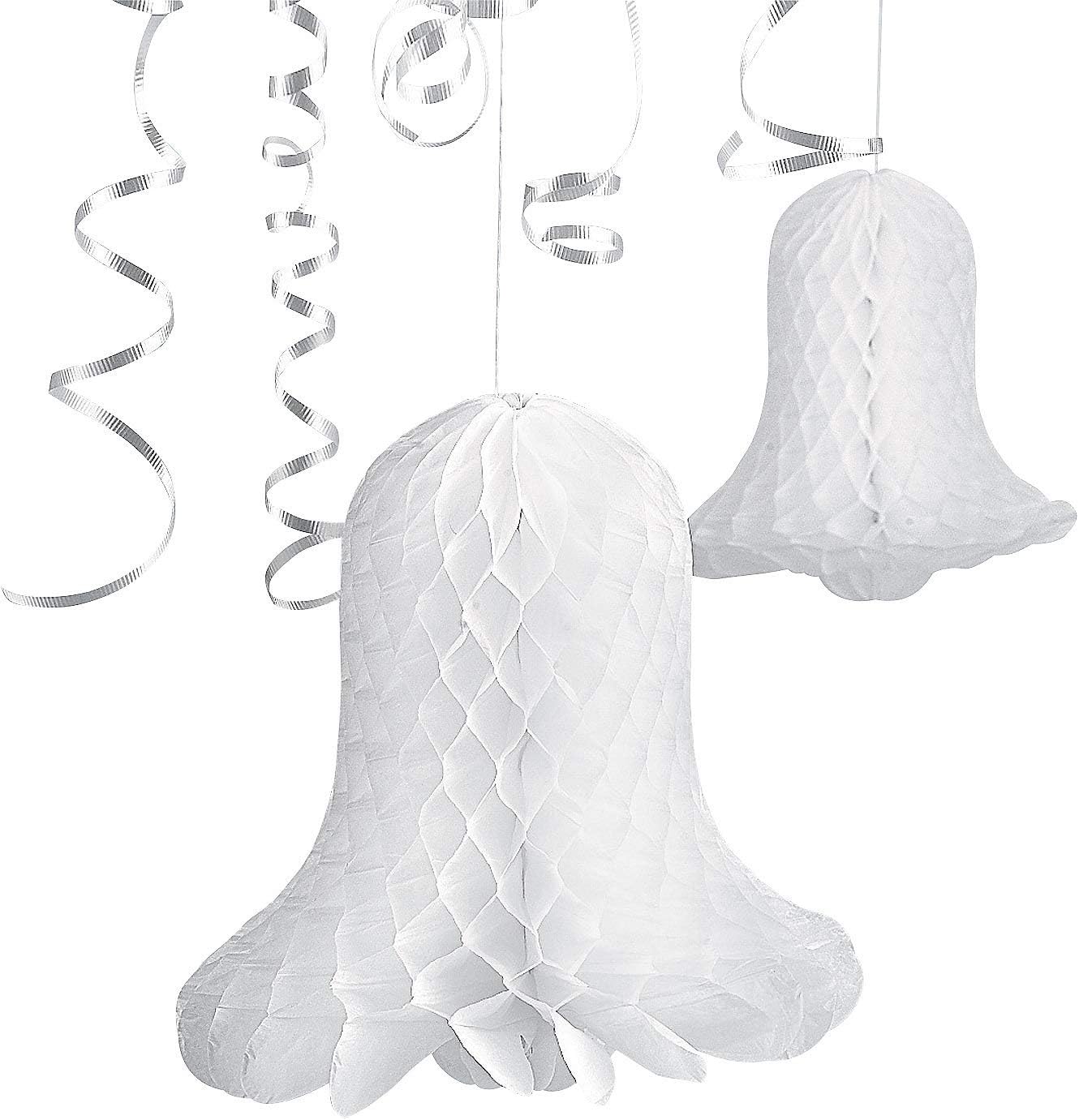 Fun Express White Tissue Wedding Bells 12 Pieces