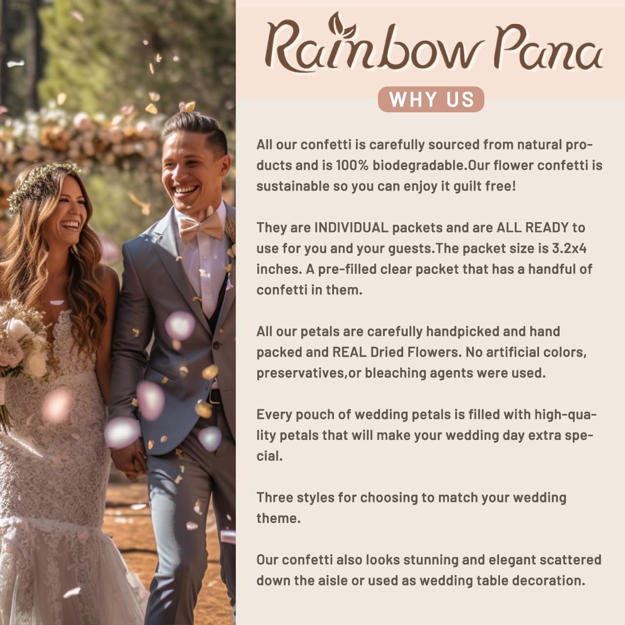 RainbowPana 50 Pack Wedding Confetti Dried Jasmine Petals