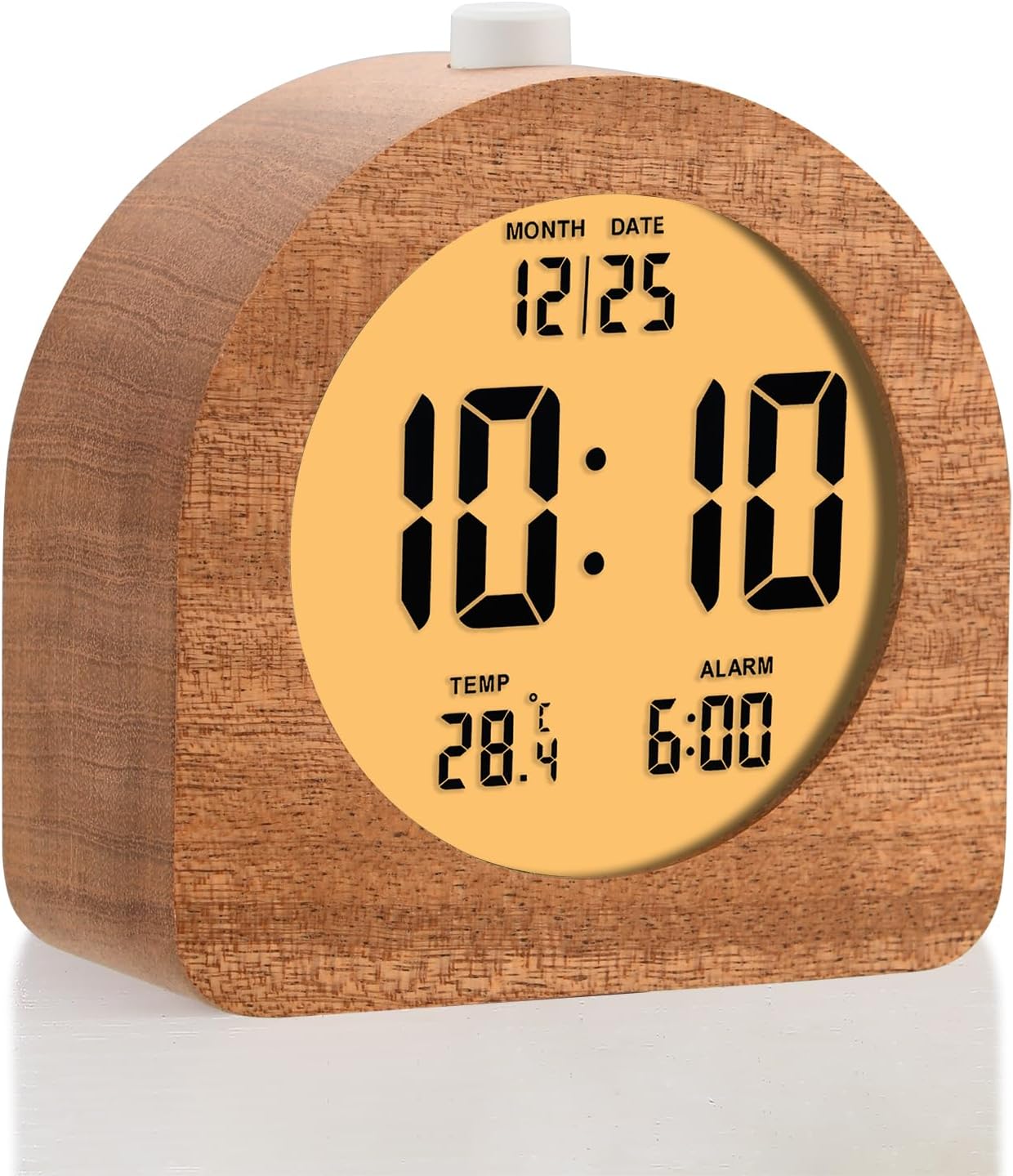 Plumeet Wooden Digital Alarm Clock with Snooze and Nightlight