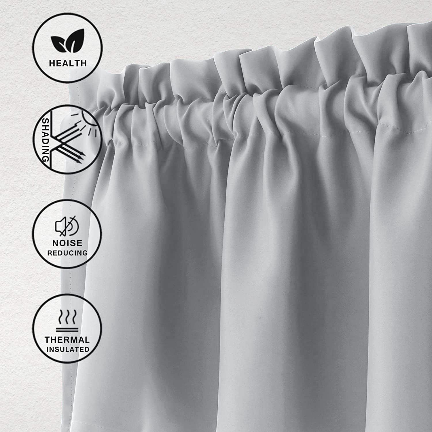 Hiasan Valance Curtains Silver Grey 52x18 1 Panel