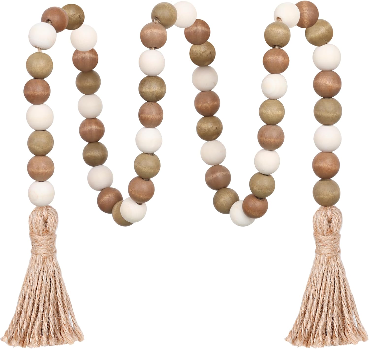 Meplait Wood Bead Garland 39 Inch Farmhouse Decor