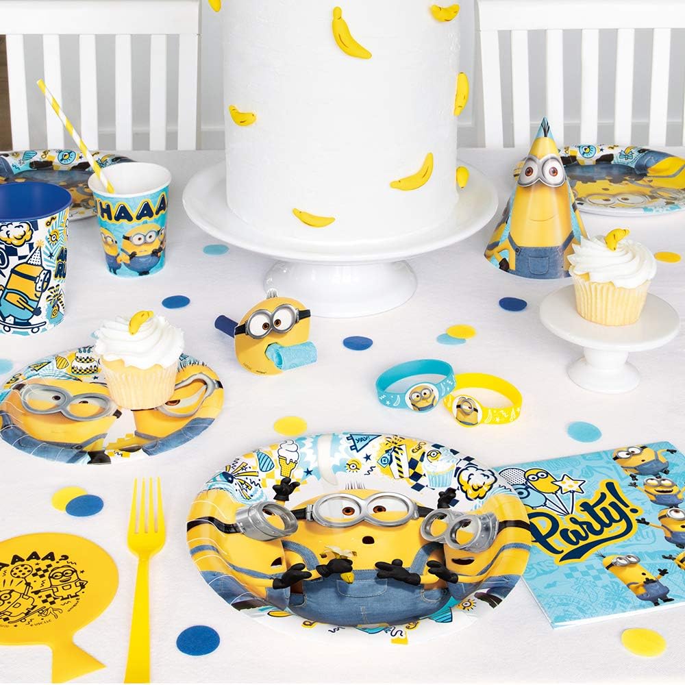 Unique Fun Festive Minions 2 Dessert Plates Set 8 Pc