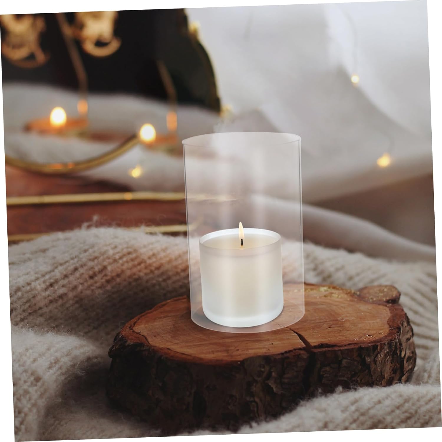 2pcs Borosilicate Glass Candle Holders for Indoor Outdoor Use