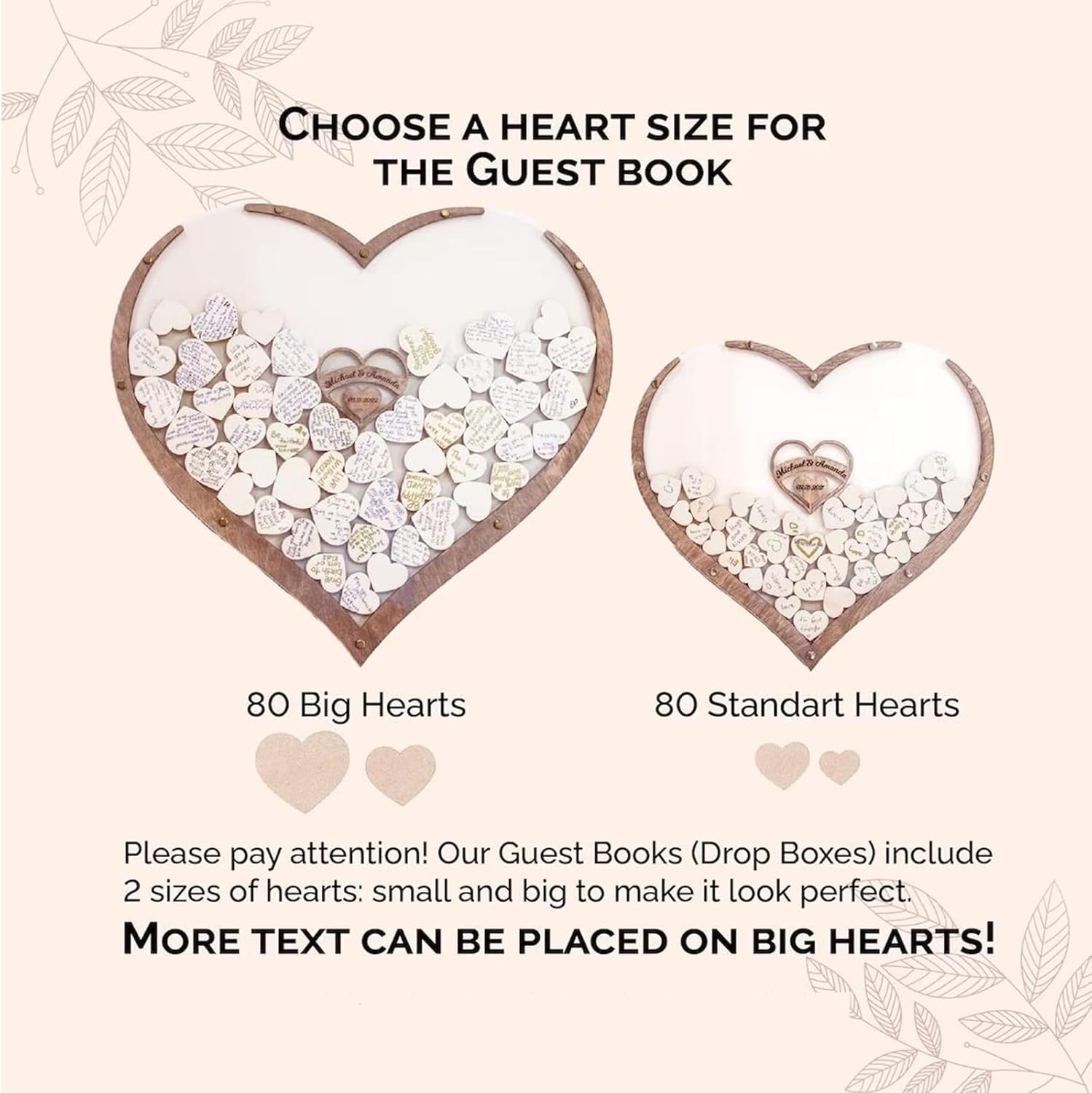 Wooden Heart Guest Book Acrylic Wedding Decor