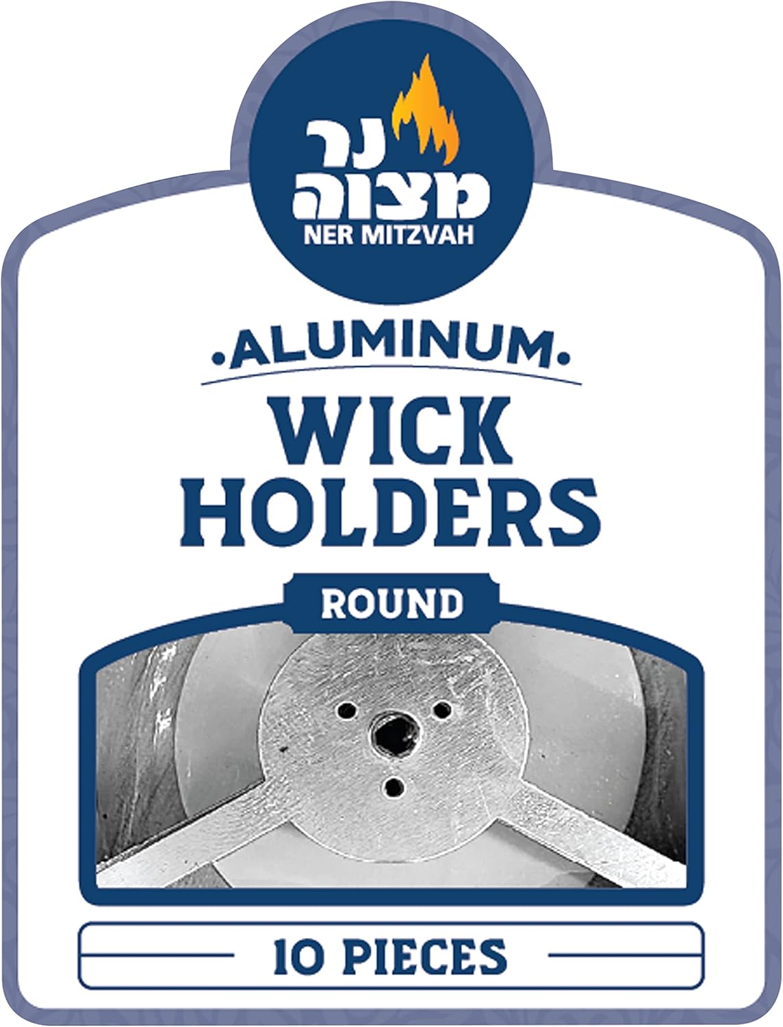 Ner Mitzvah Aluminum Wick Holders Pack of 10