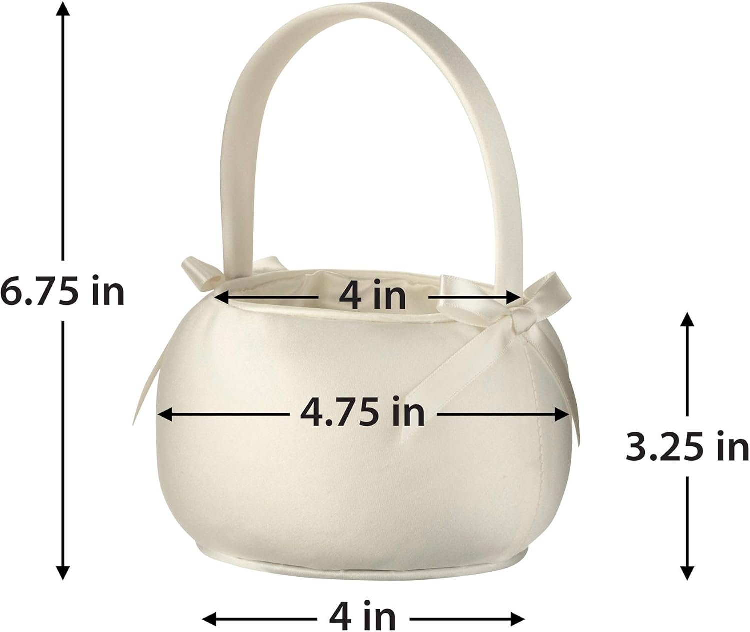 Lillian Rose Petite Ivory Satin Flower Girl Basket