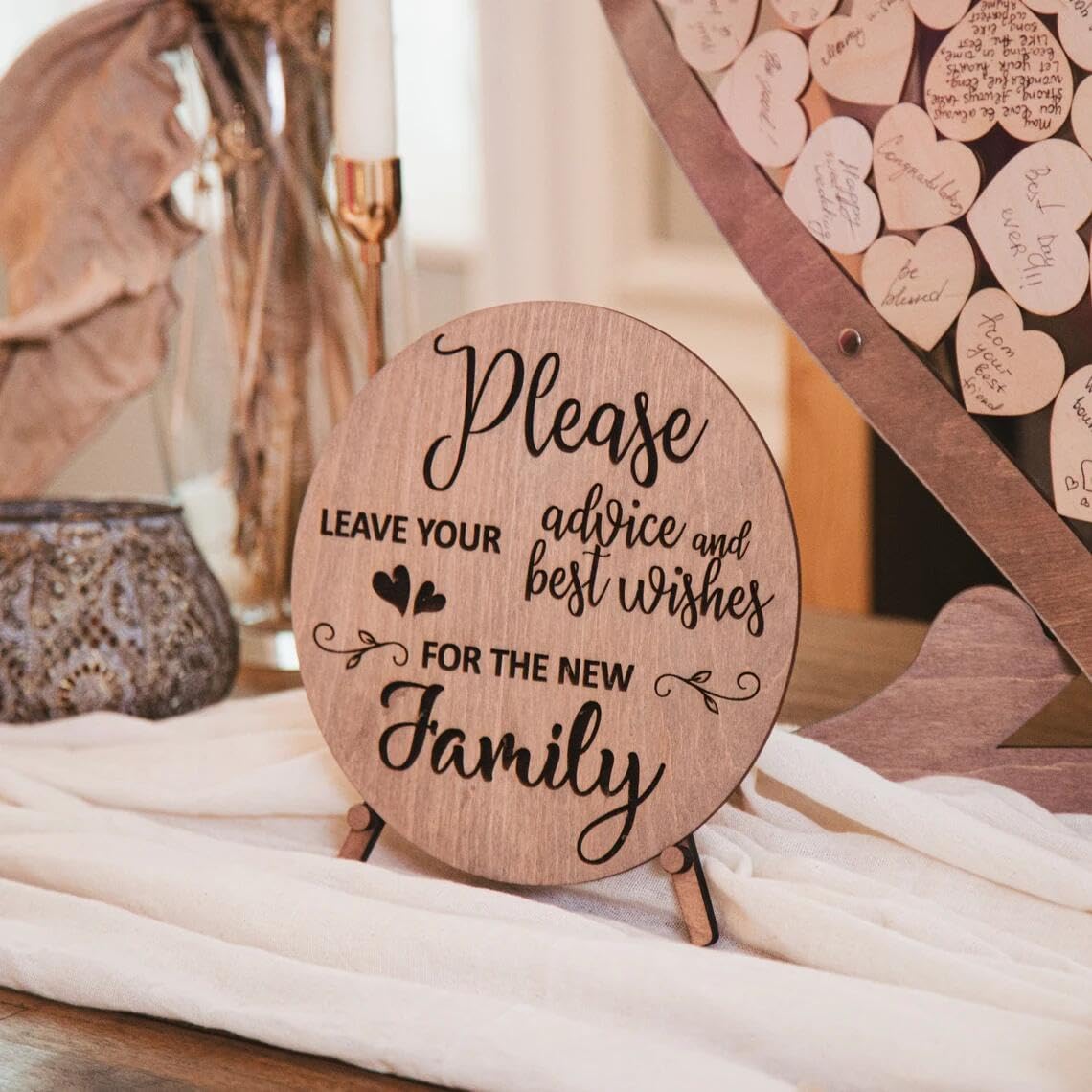 Wooden Heart Guest Book Acrylic Wedding Decor