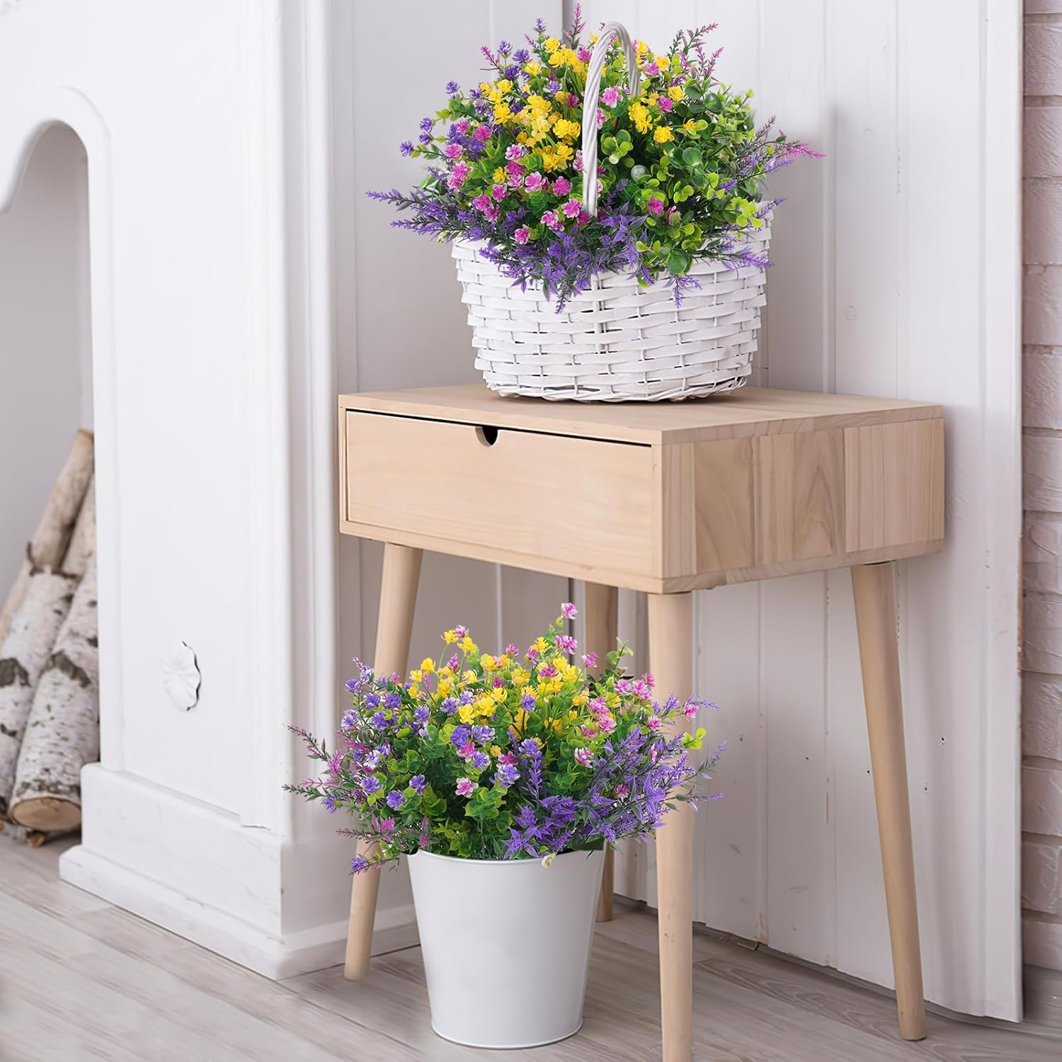Hananona 24 Pcs Artificial Flowers Outdoor Decor