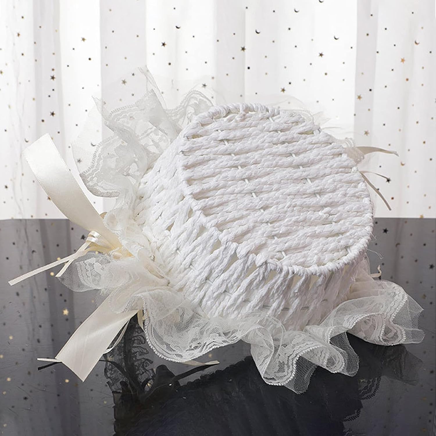 IUIBMI Ivory Flower Girl Baskets for Weddings