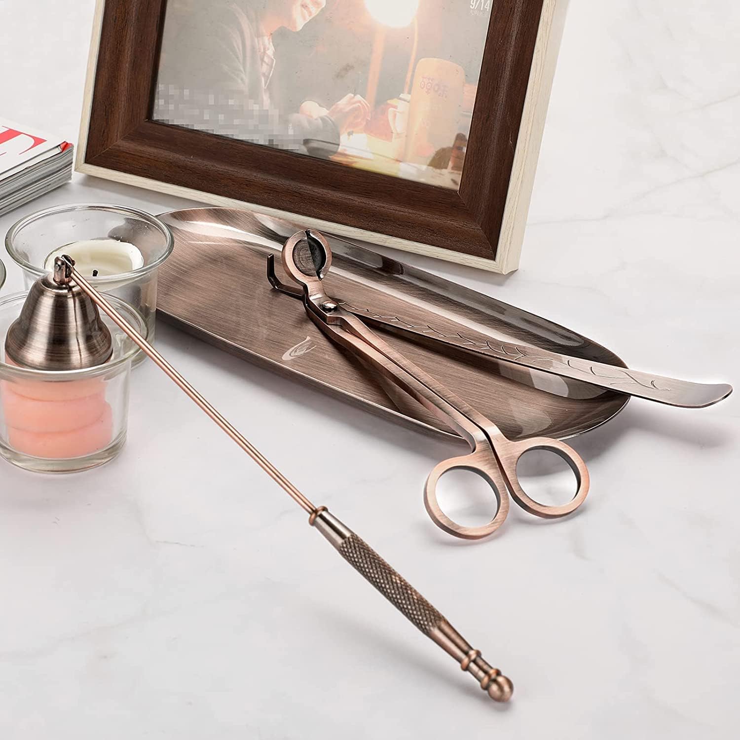 4 In 1 Candle Wick Trimmer Set with Tray and Storage Bag