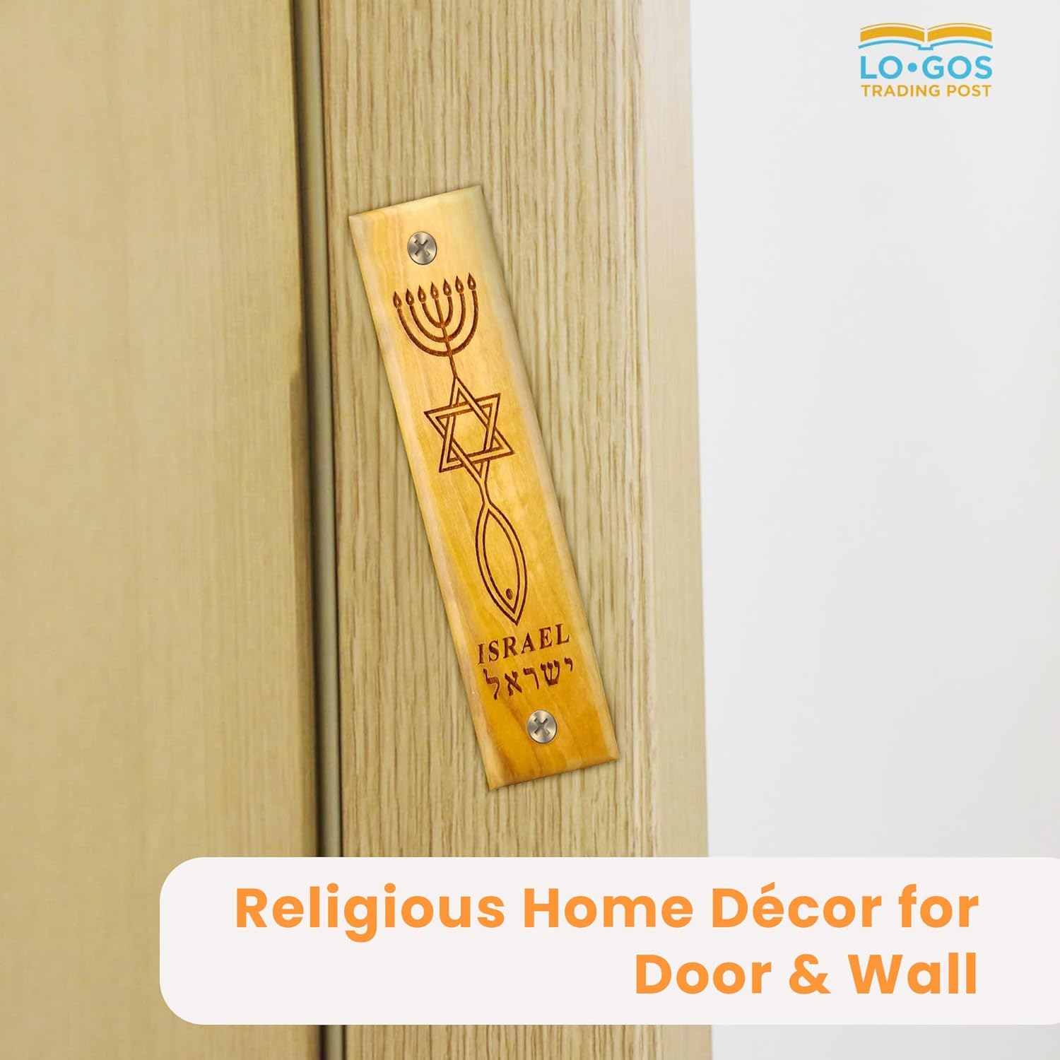 Olive Wood Mezuzah with Scroll from Israel
