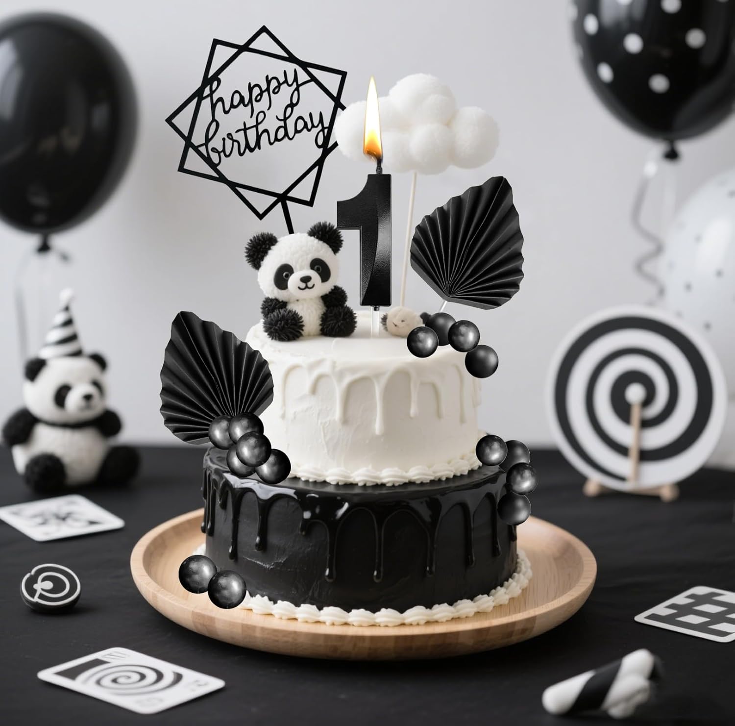 Tyotrbs Black Matte Birthday Candles for Men Women Wedding Anniversary