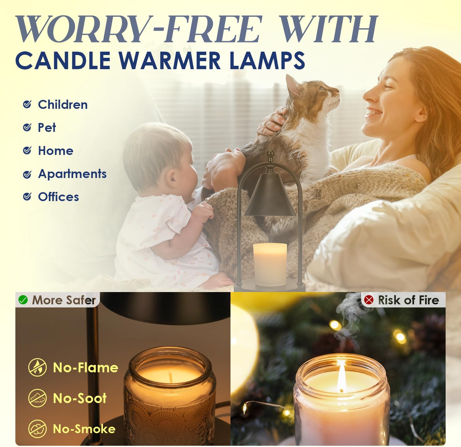 Soilsiu Candle Warmer Lamp with Timer and 2 Bulbs
