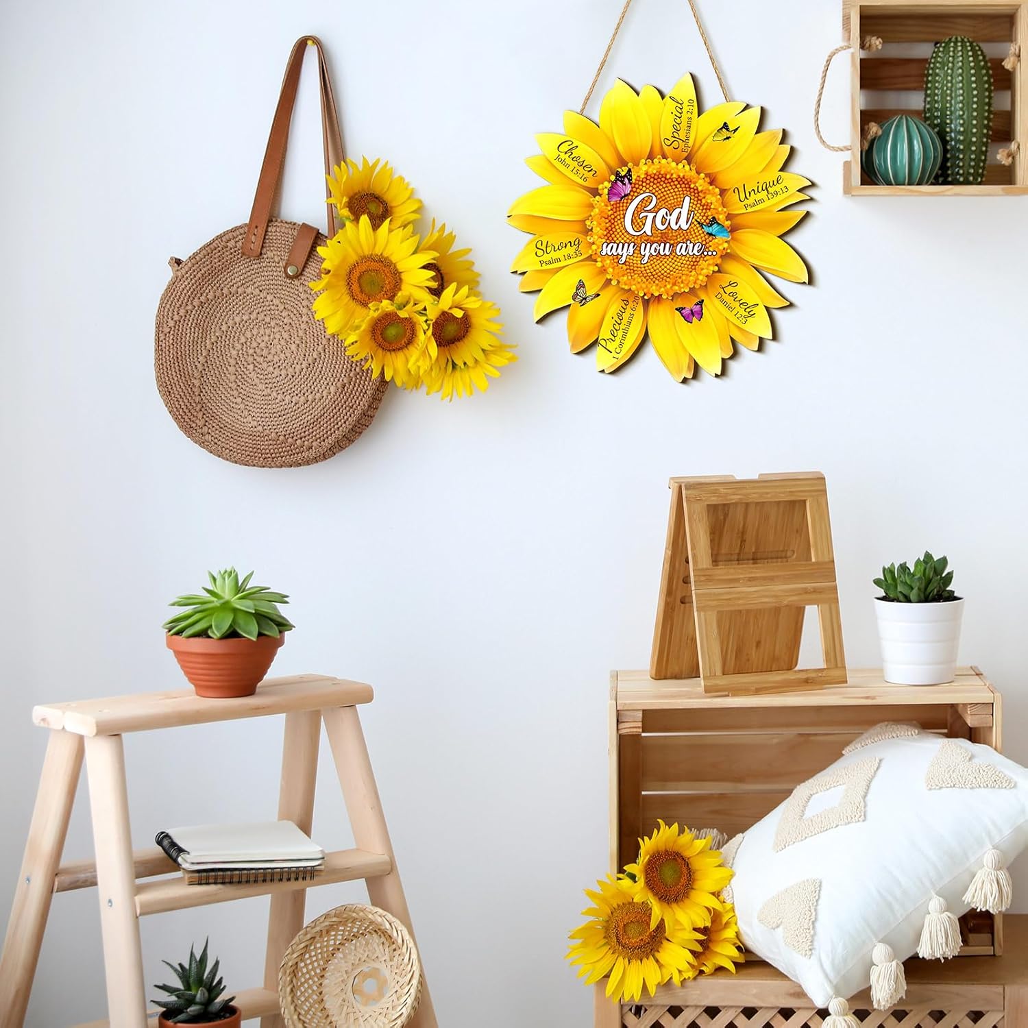 Panelee 1181 Inch Sunflower Wood Wall Sign