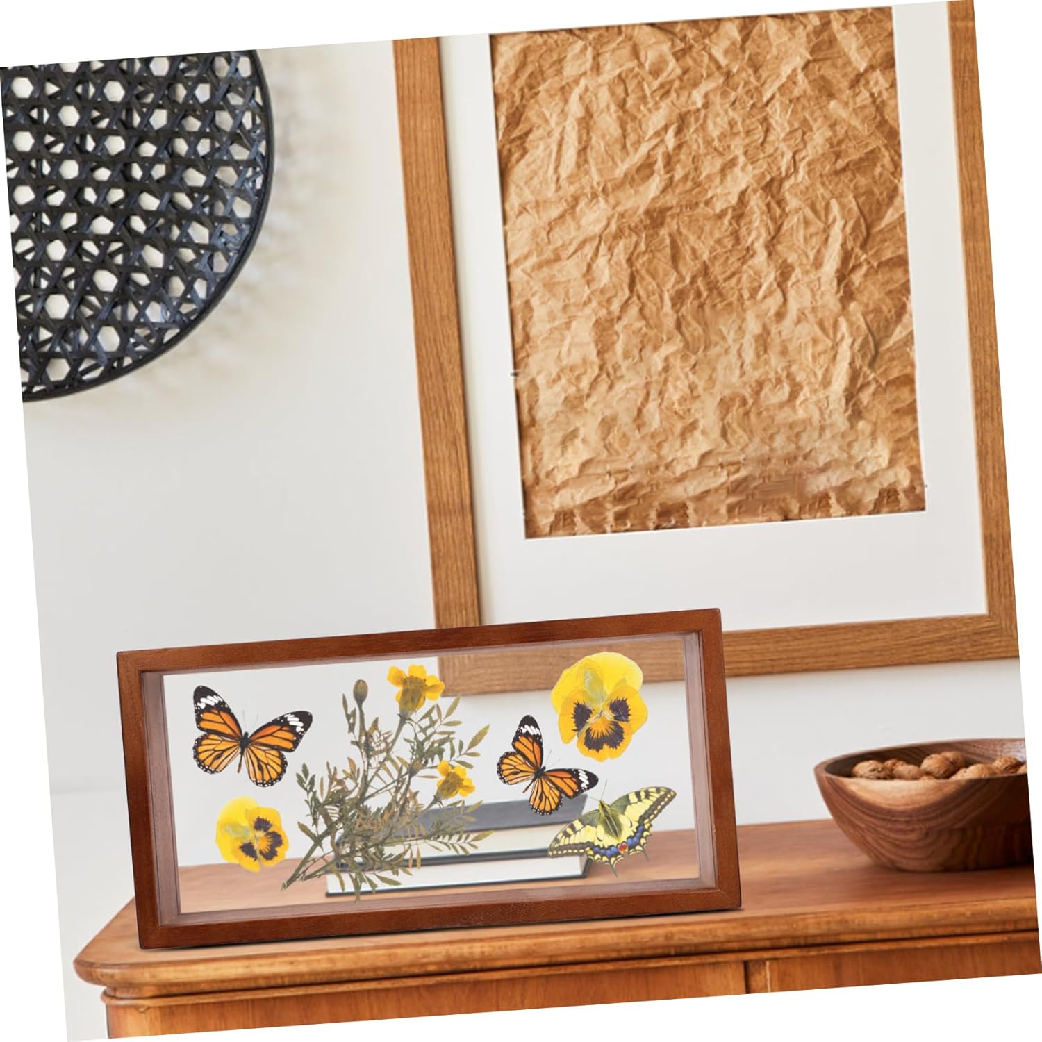 Healifty Deep Shadow Box Rectangle 12x18in Photo Frame Wood Flower Display Stand