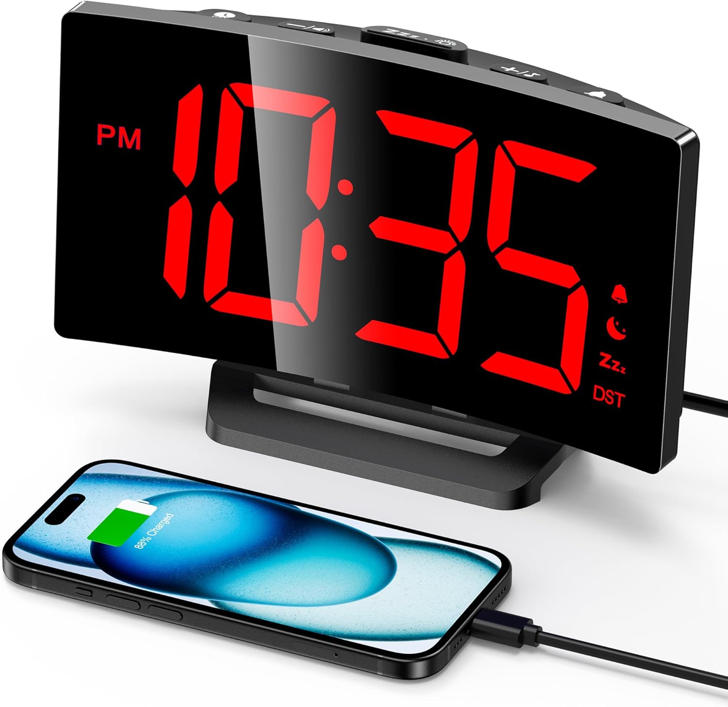 GOLOZA Digital Alarm Clock with Night Mode and Custom Brightness