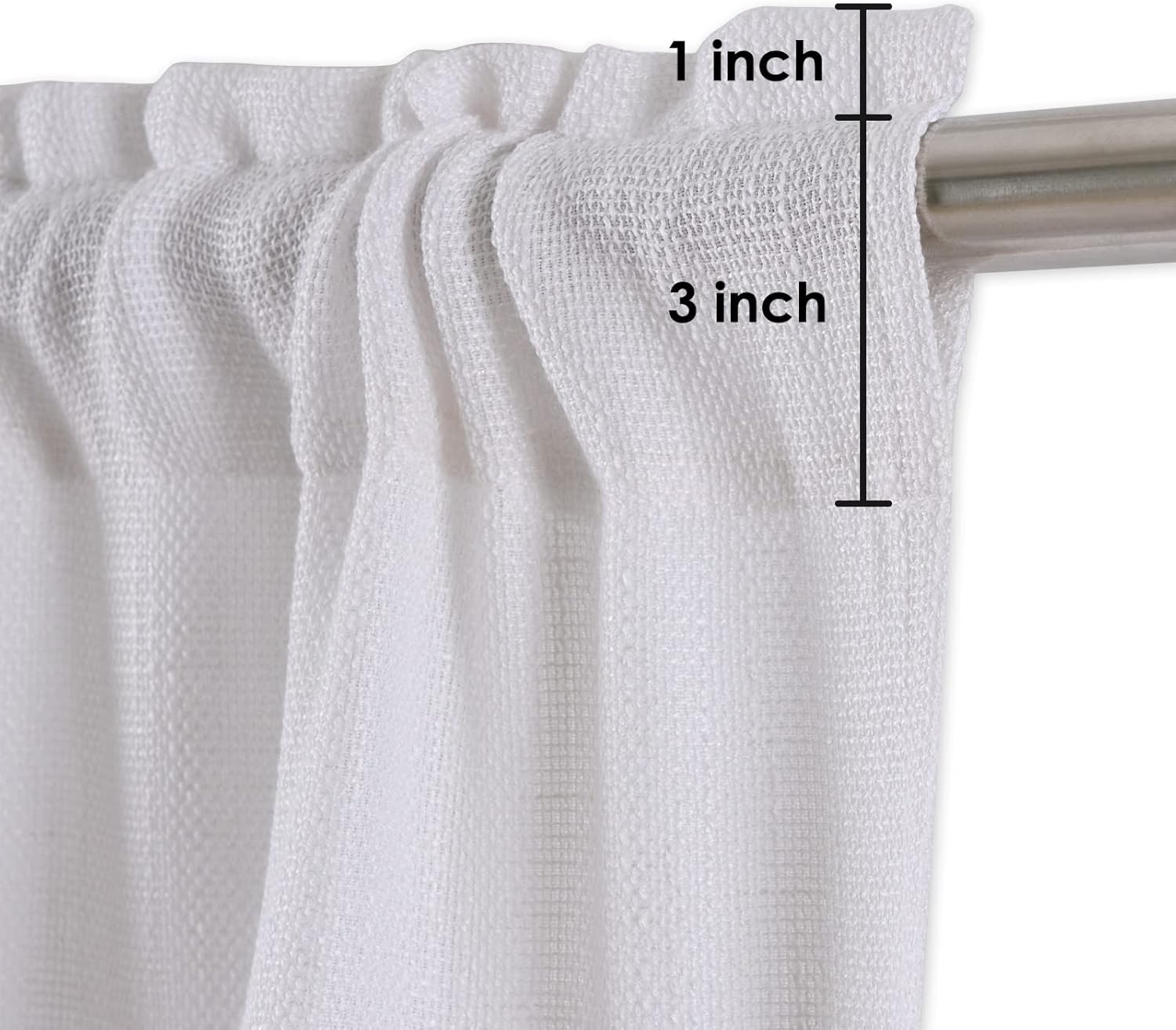 VORTTA White Burlap Look Swag Curtains 36 Inch 2 Panels