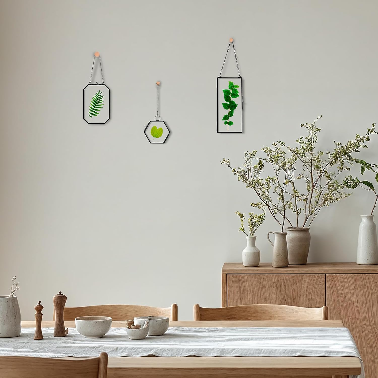AihuaAili Hanging Pressed Flower Frame Black 41x9 Inches