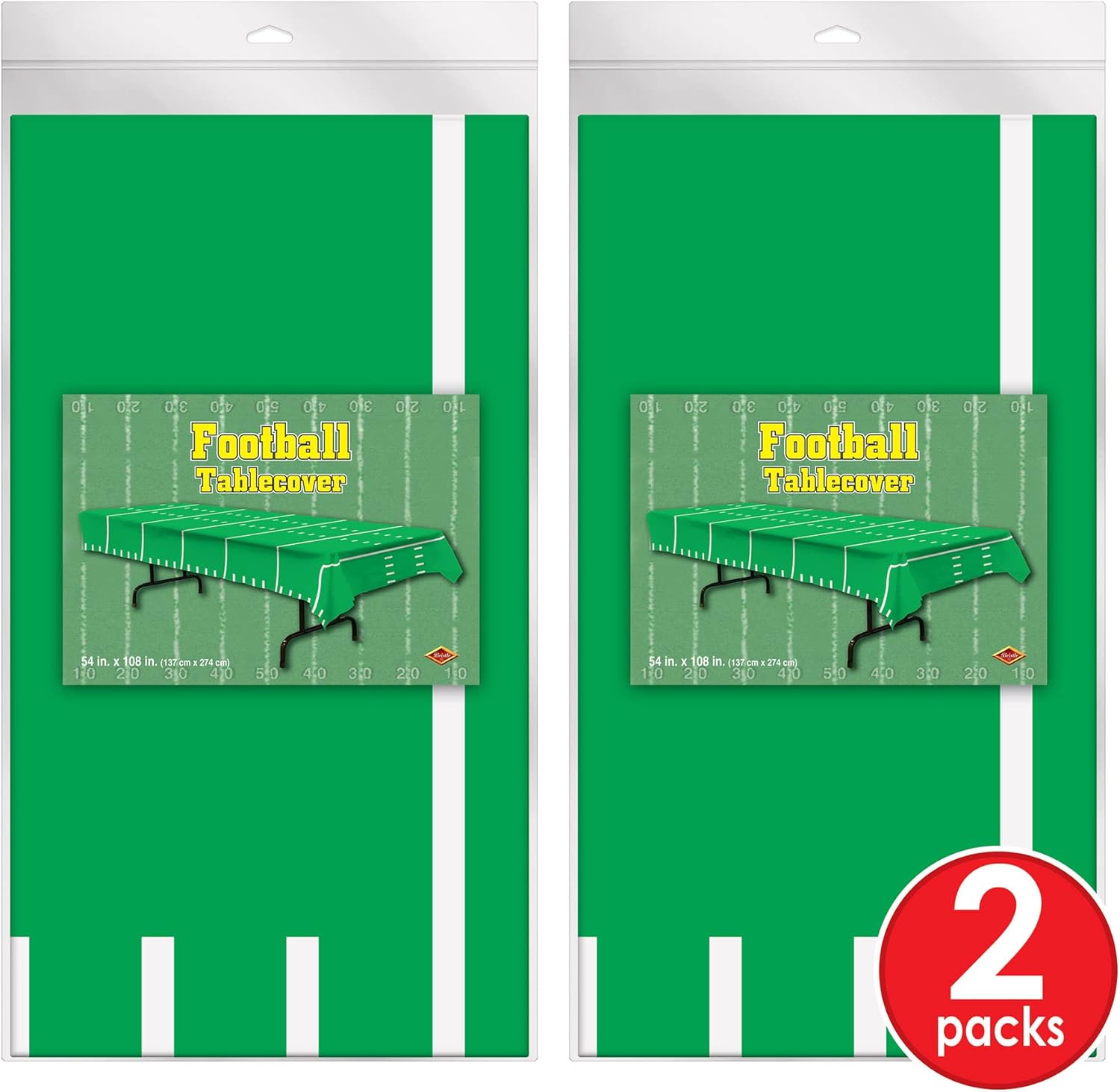 Beistle Football Table Covers 54 x 108 2 Pieces