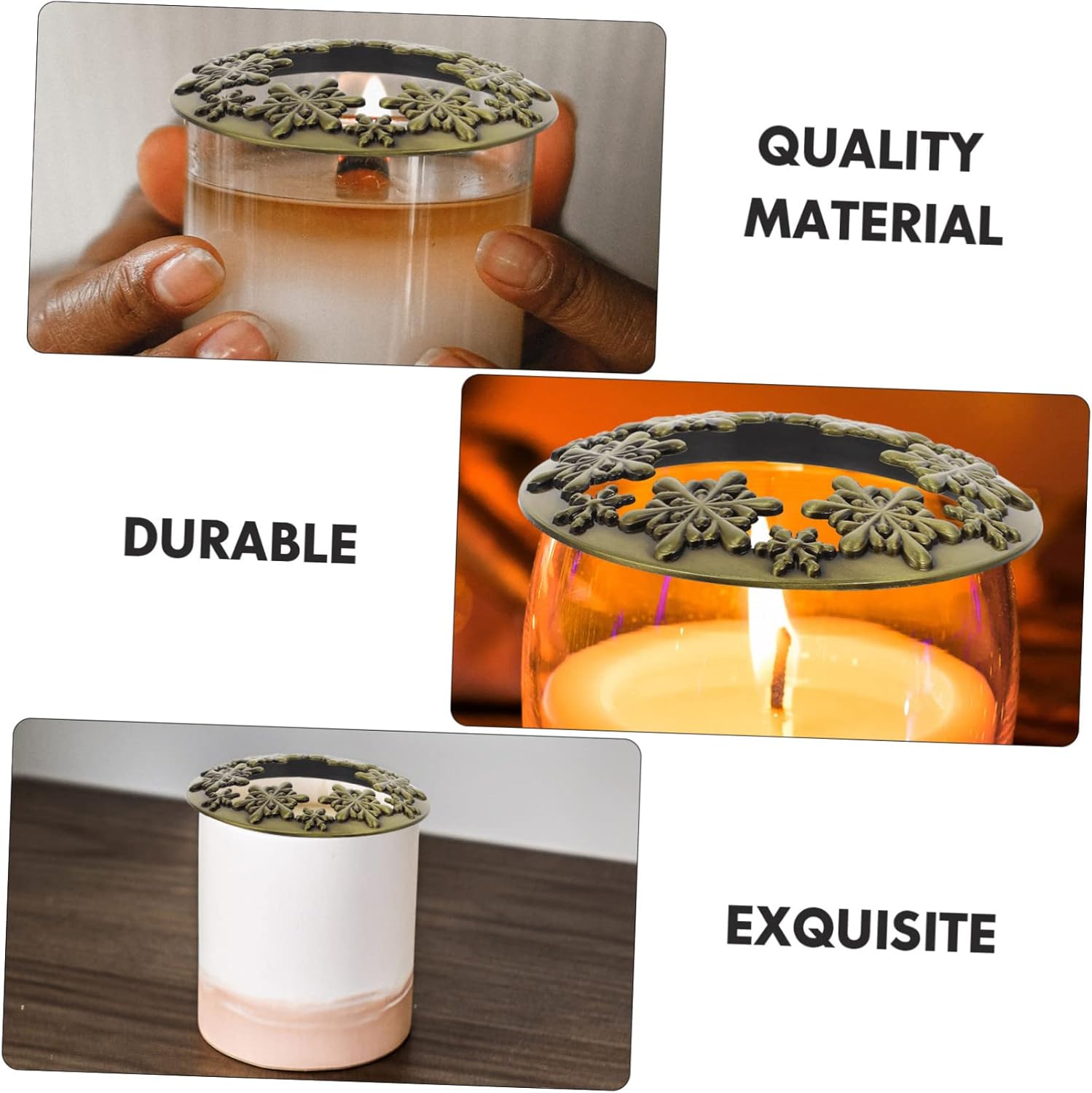 ARTIBETTER Christmas Candle Jar Cover Zinc Alloy Decorative Lid