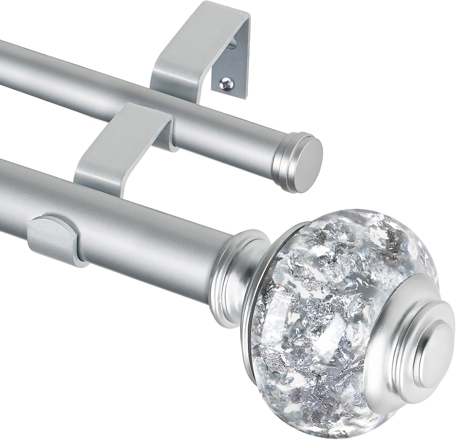 USFOOK 1 Inch Double Curtain Rods 72-144 Inch