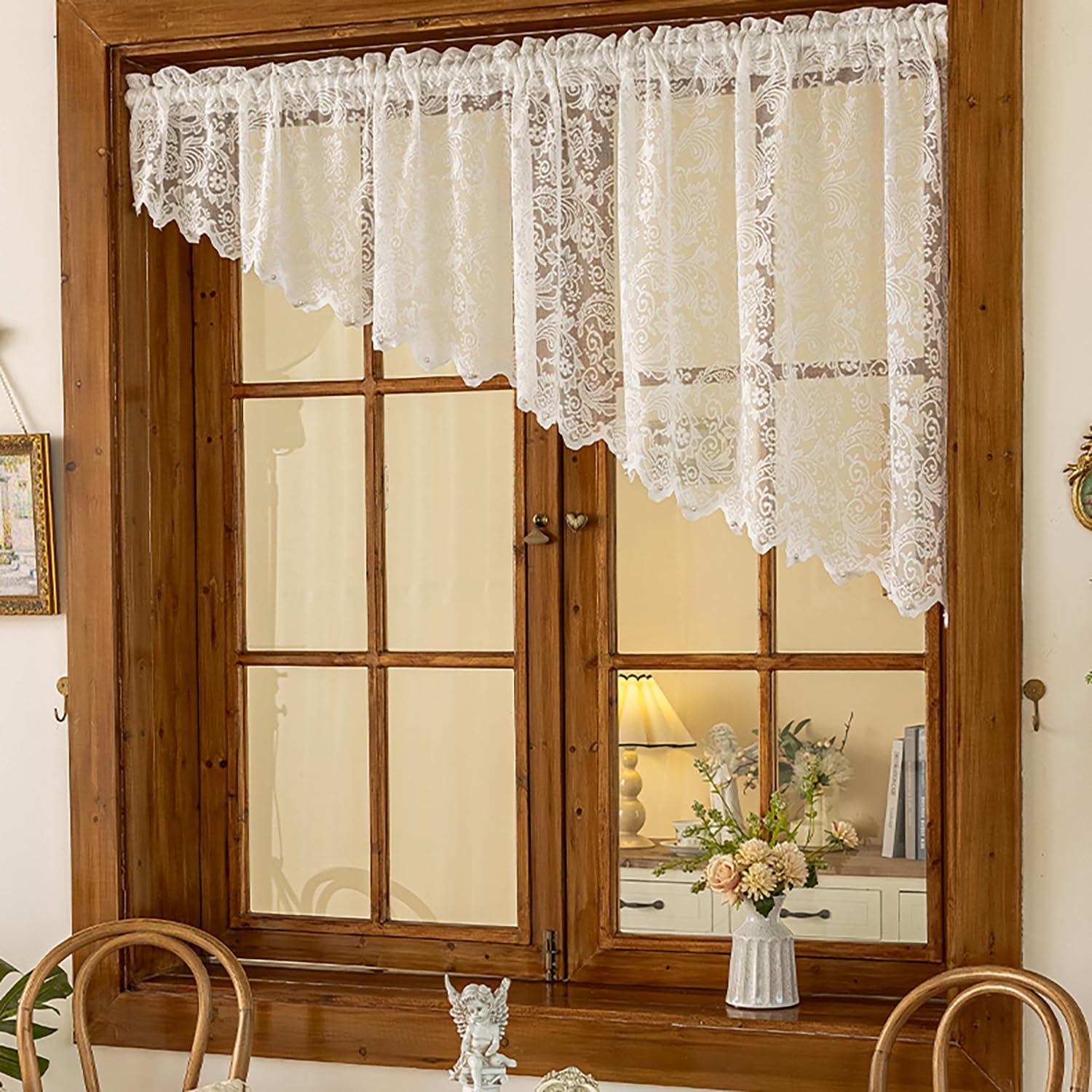 Gxi White Lace Kitchen Curtain Valance 39 Inches