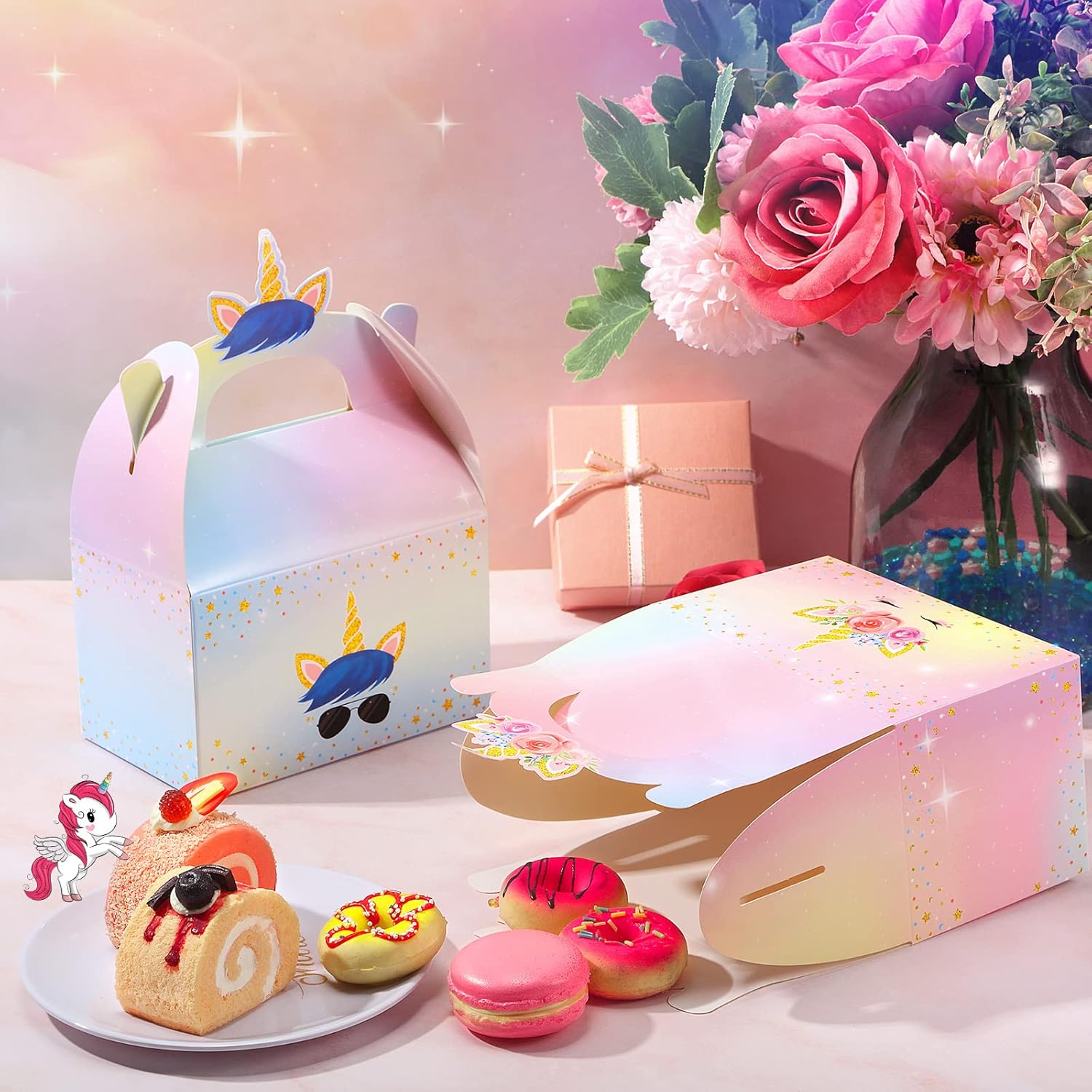 Leinuosen Unicorn Party Gift Boxes 12 Pack