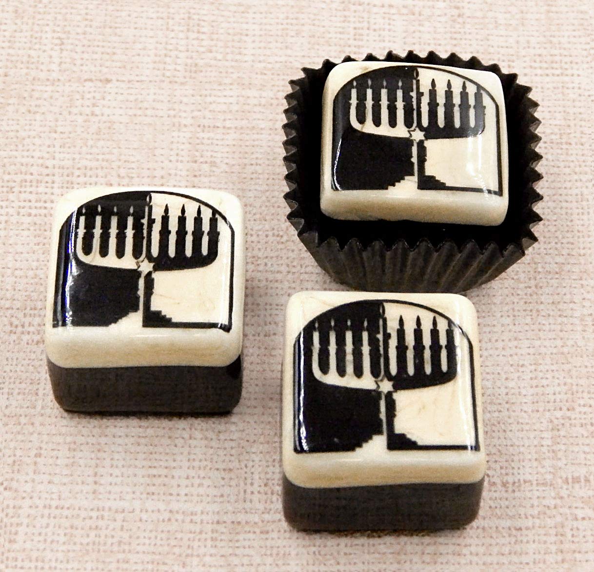 Handmade Glass Hanukkah Chocolate Decor Accent