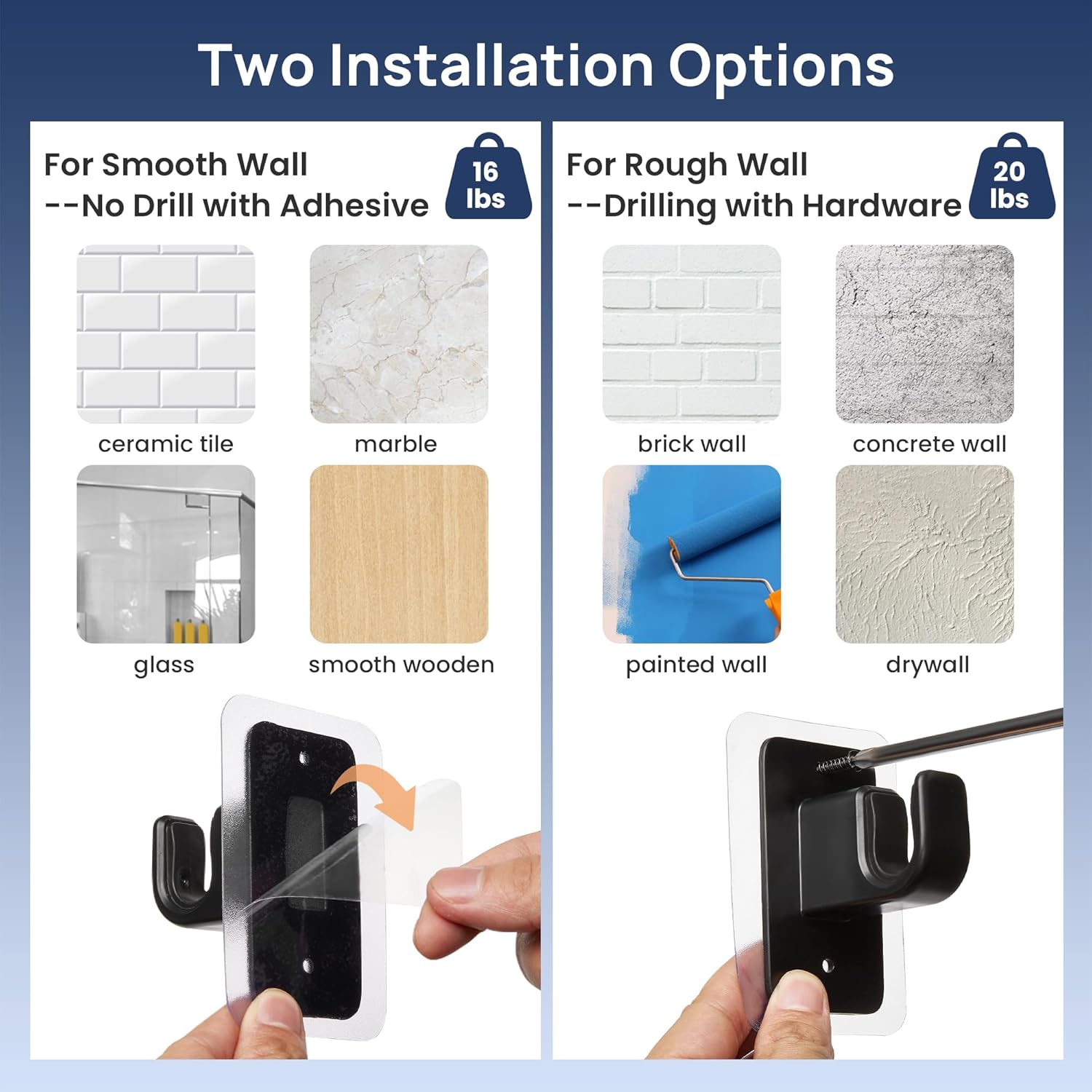 ENJOYBASICS No Drill Curtain Rods 28-47 Inches Black