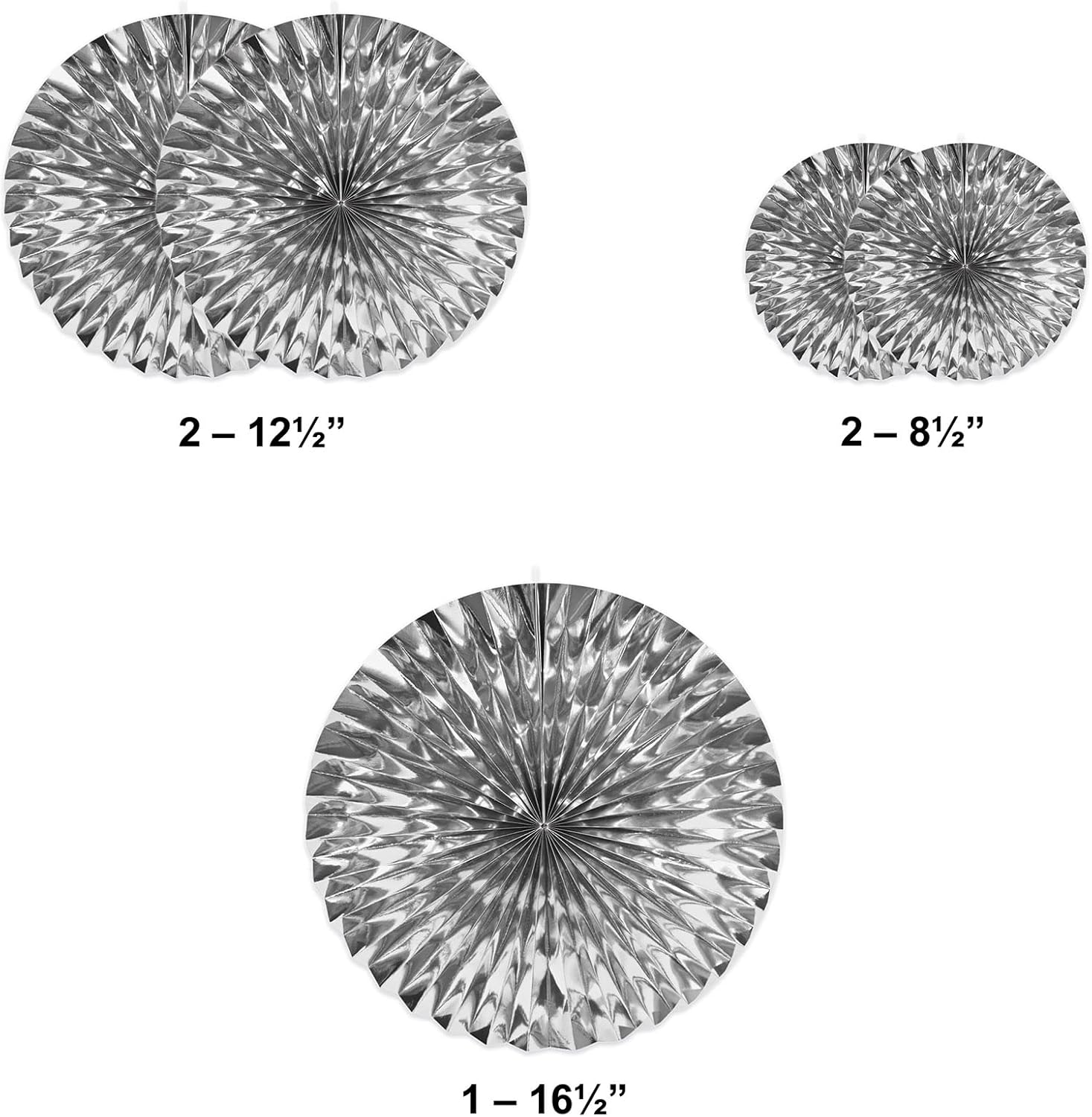 Beistle Metallic Foil Decorative Fans 5 Pack
