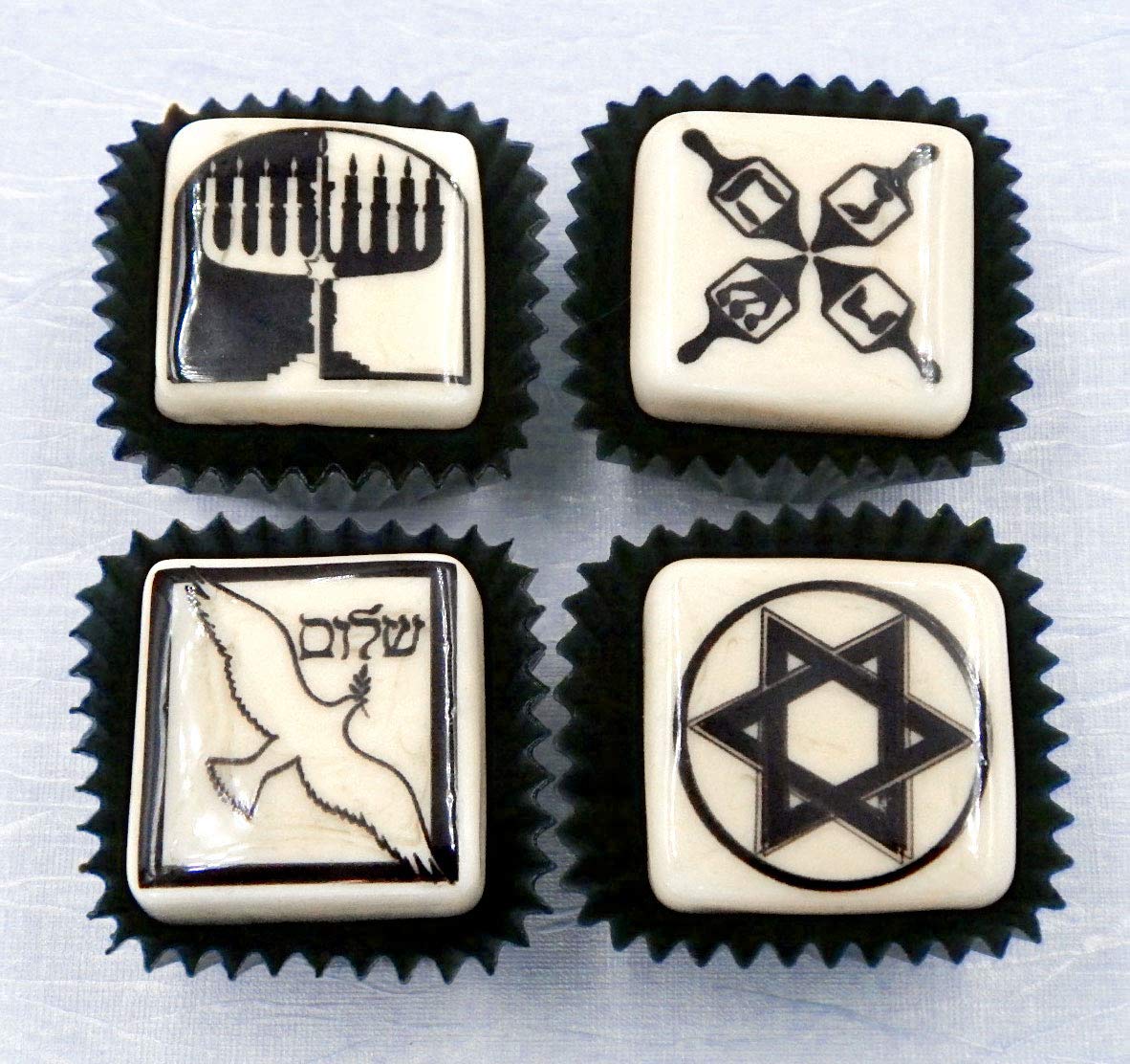 Handmade Glass Hanukkah Chocolate Decor Accent