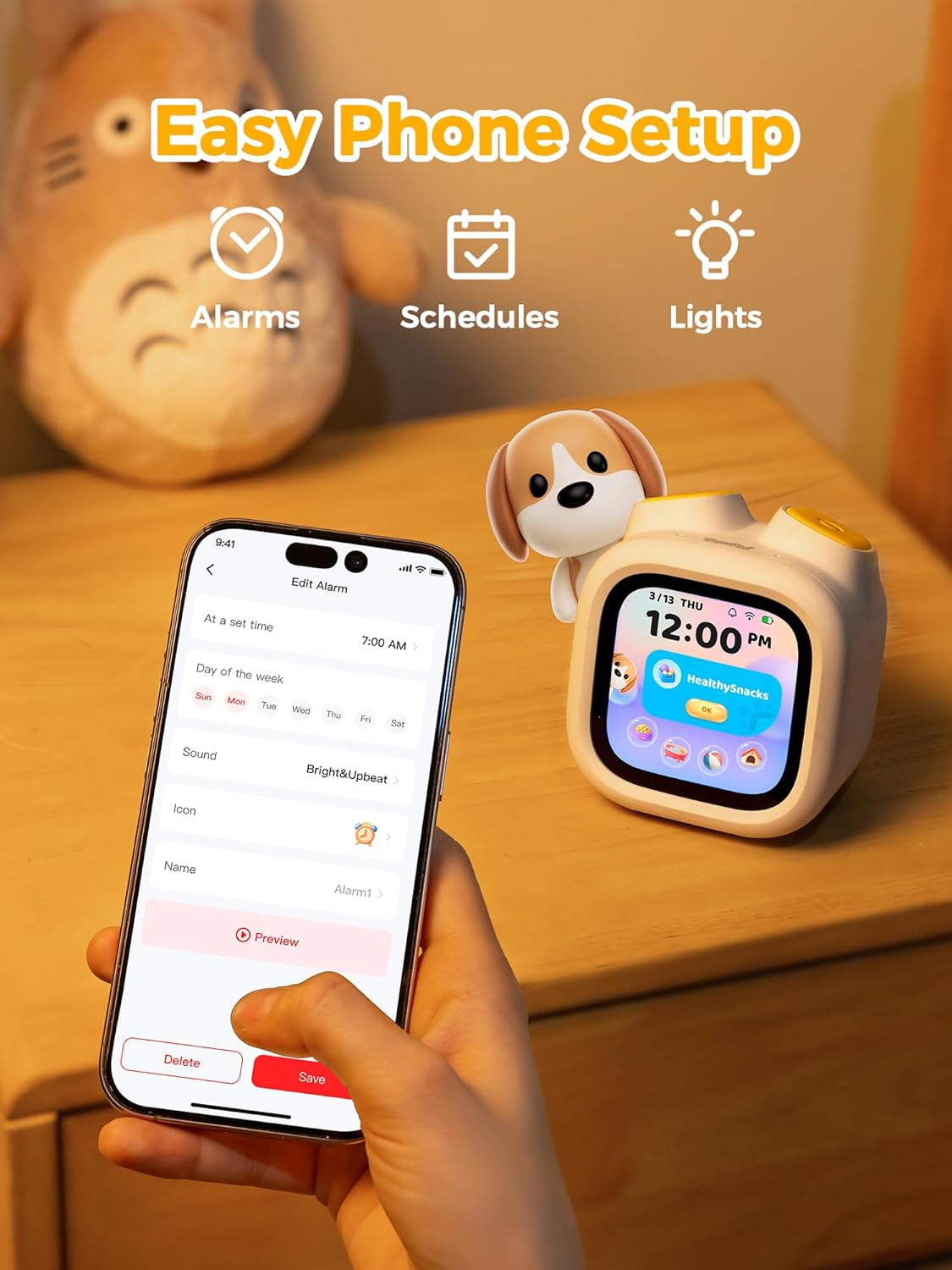PawPal Digital Pet Alarm Clock - Sleep Trainer for Kids 3-8