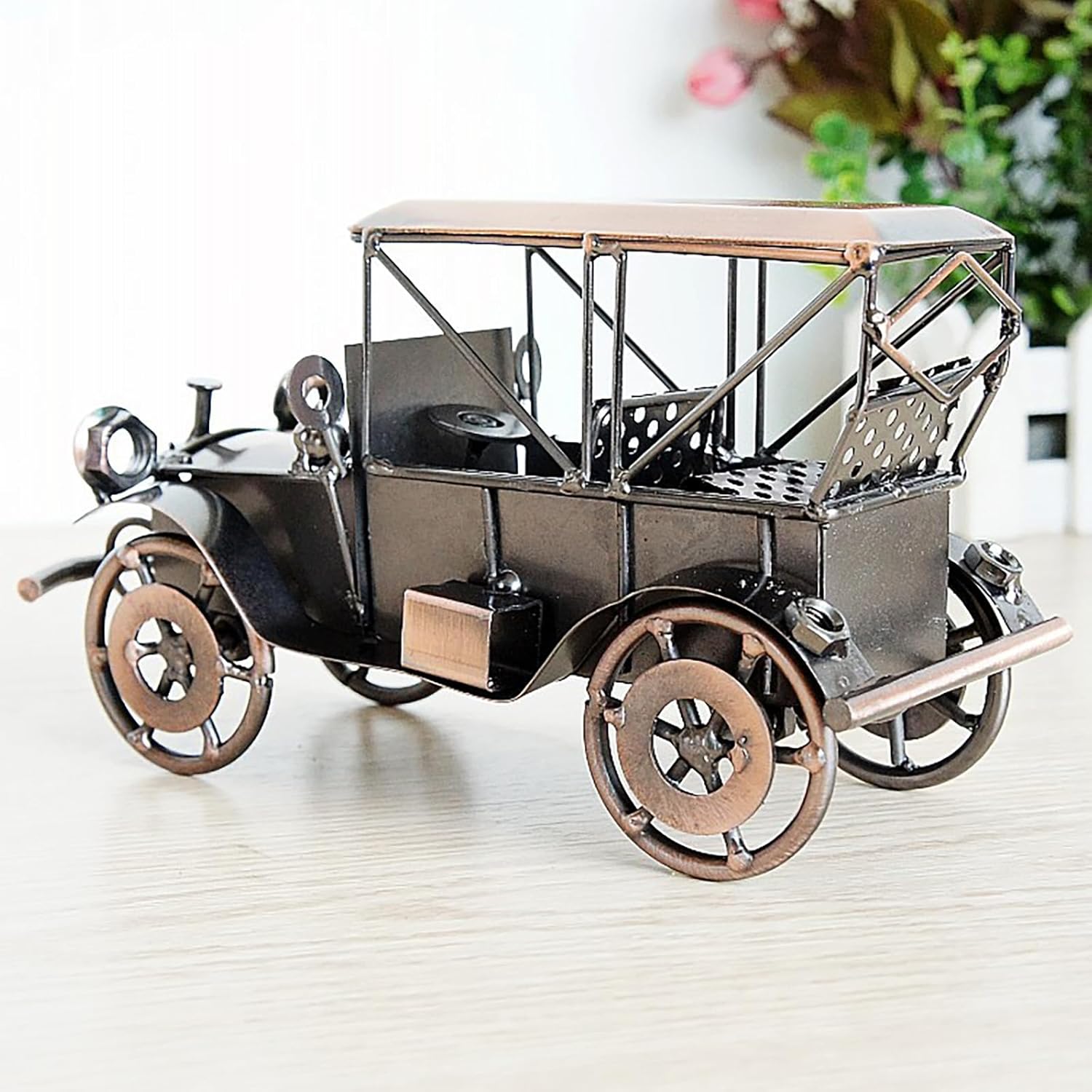 DinQ Bronze Retro Car Model Home Decor Collectible