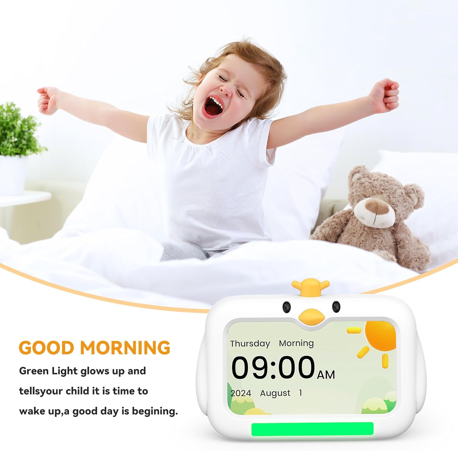 Mitoart Kids Alarm Clock with Night Lights and Sounds