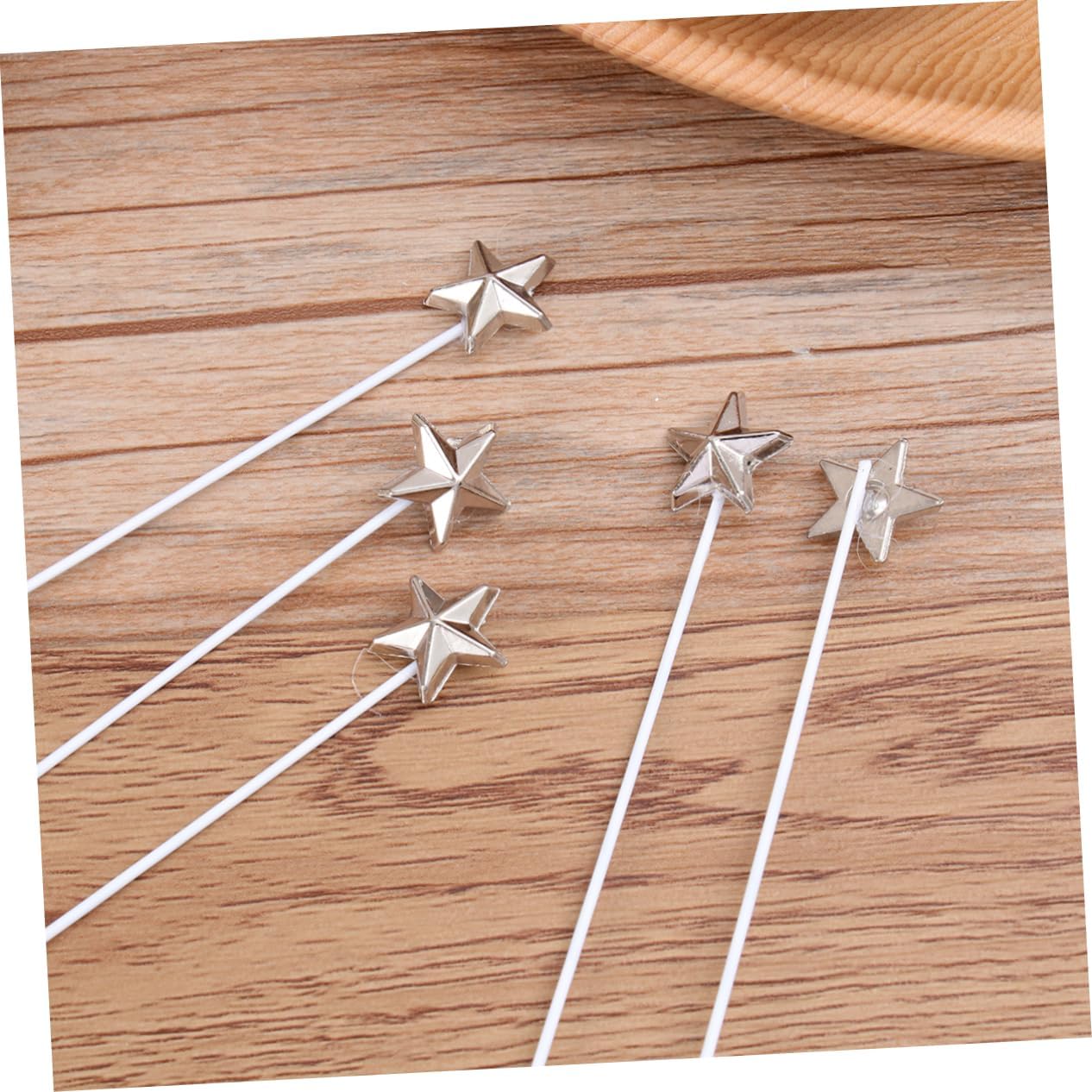 50pcs Silver Star Cake Toppers for Parties and Celebrations