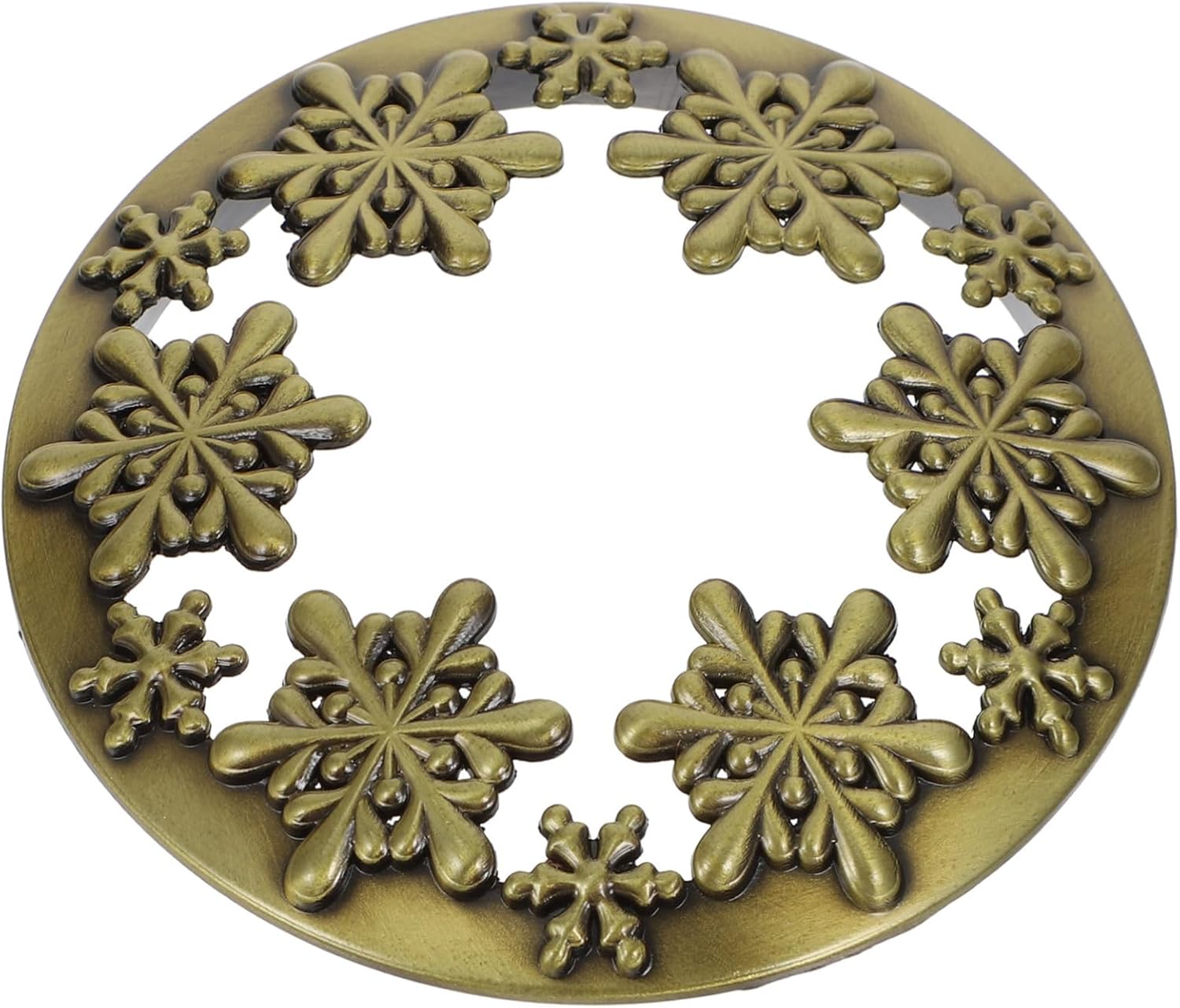 1pc Christmas Candle Cup Lid Zinc Alloy Jar Cover Snowflake Design Heat Gathering