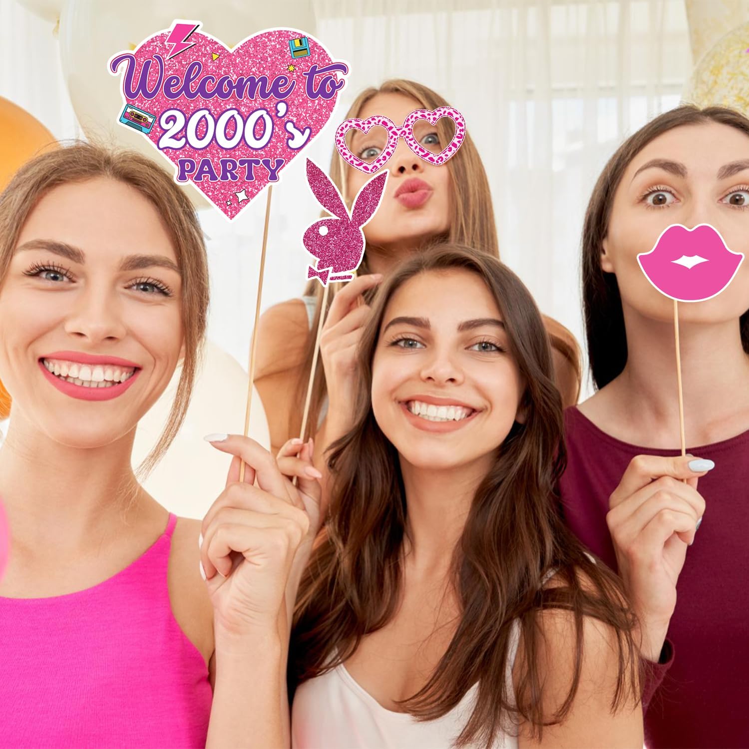 Y2K Party Decorations Photo Booth Props Set