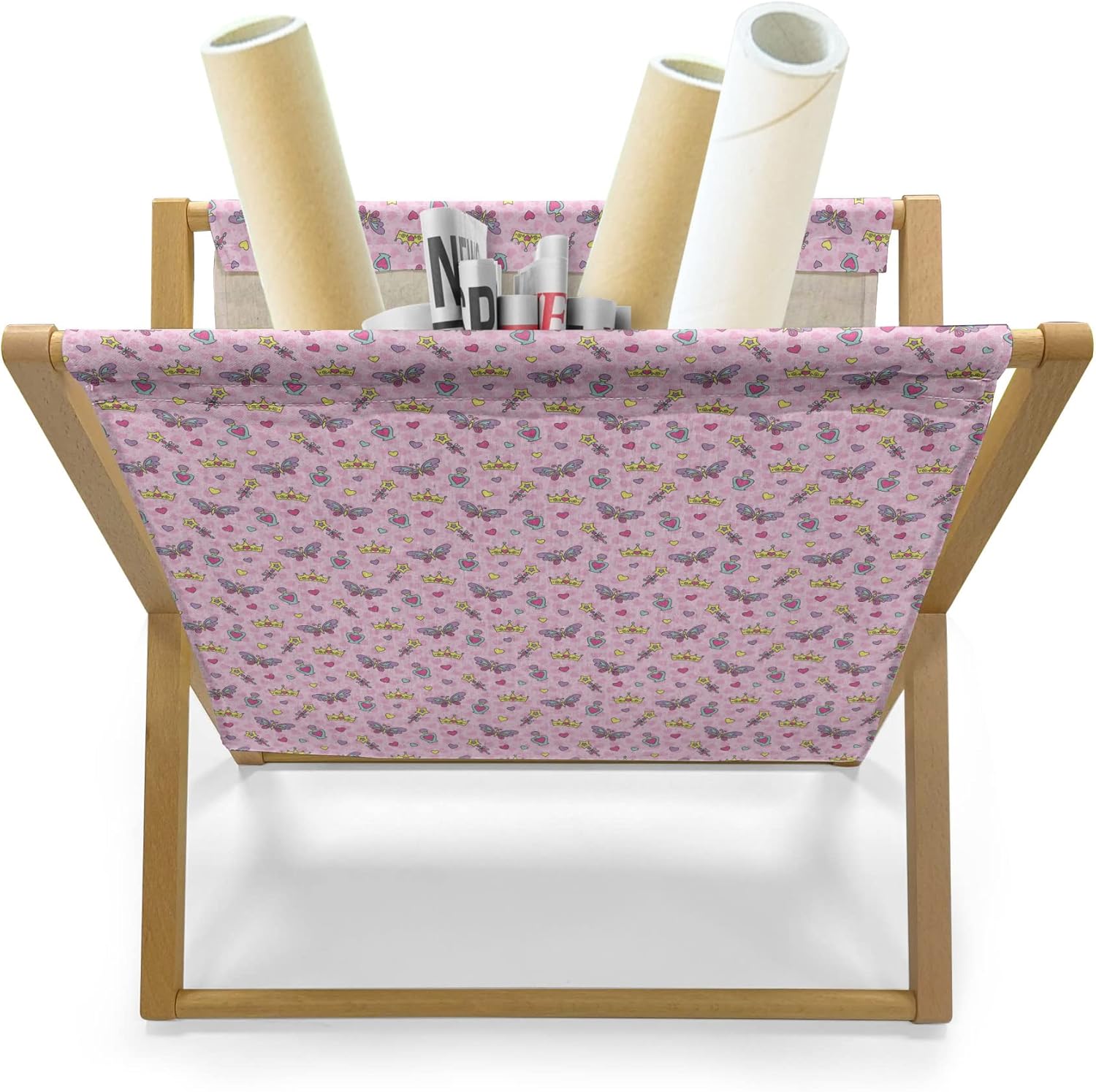 Lunarable Cartoon Magazine and Book Holder 22x19 Multicolor