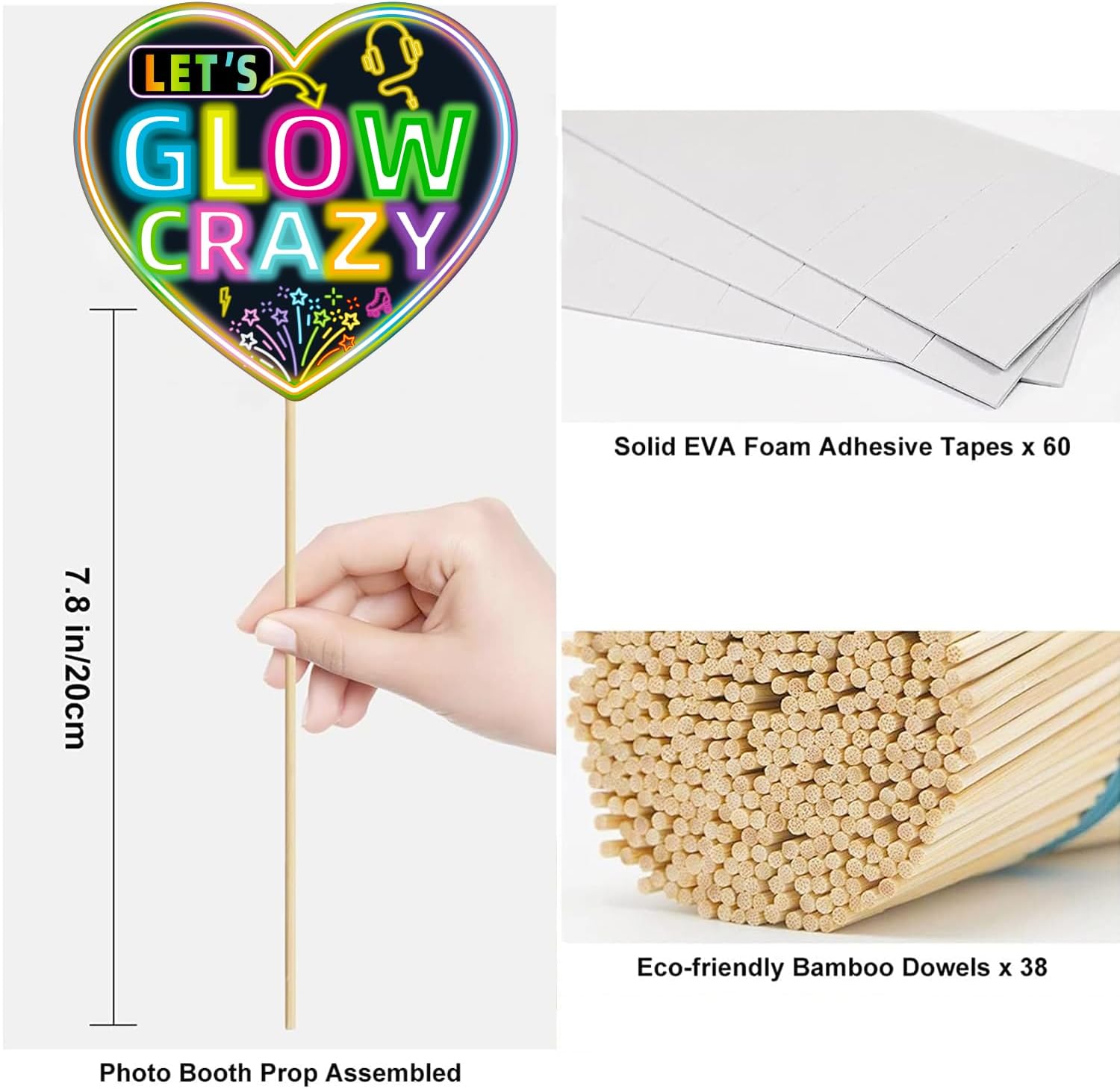 Wilburies Neon Glow Photo Booth Props Kit