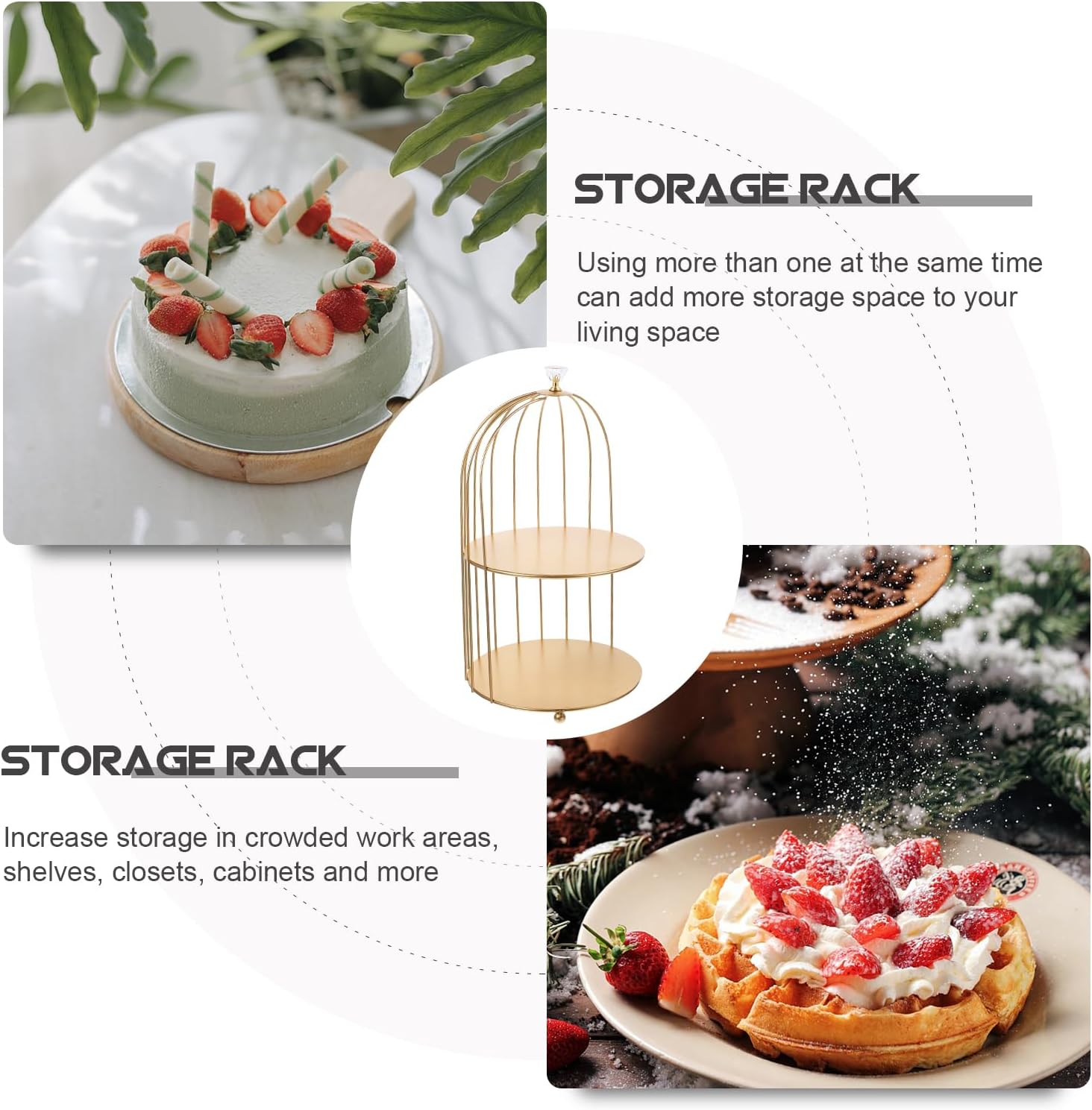 Cabilock Bird Cage Cosmetic Rack Double Tier Organizer